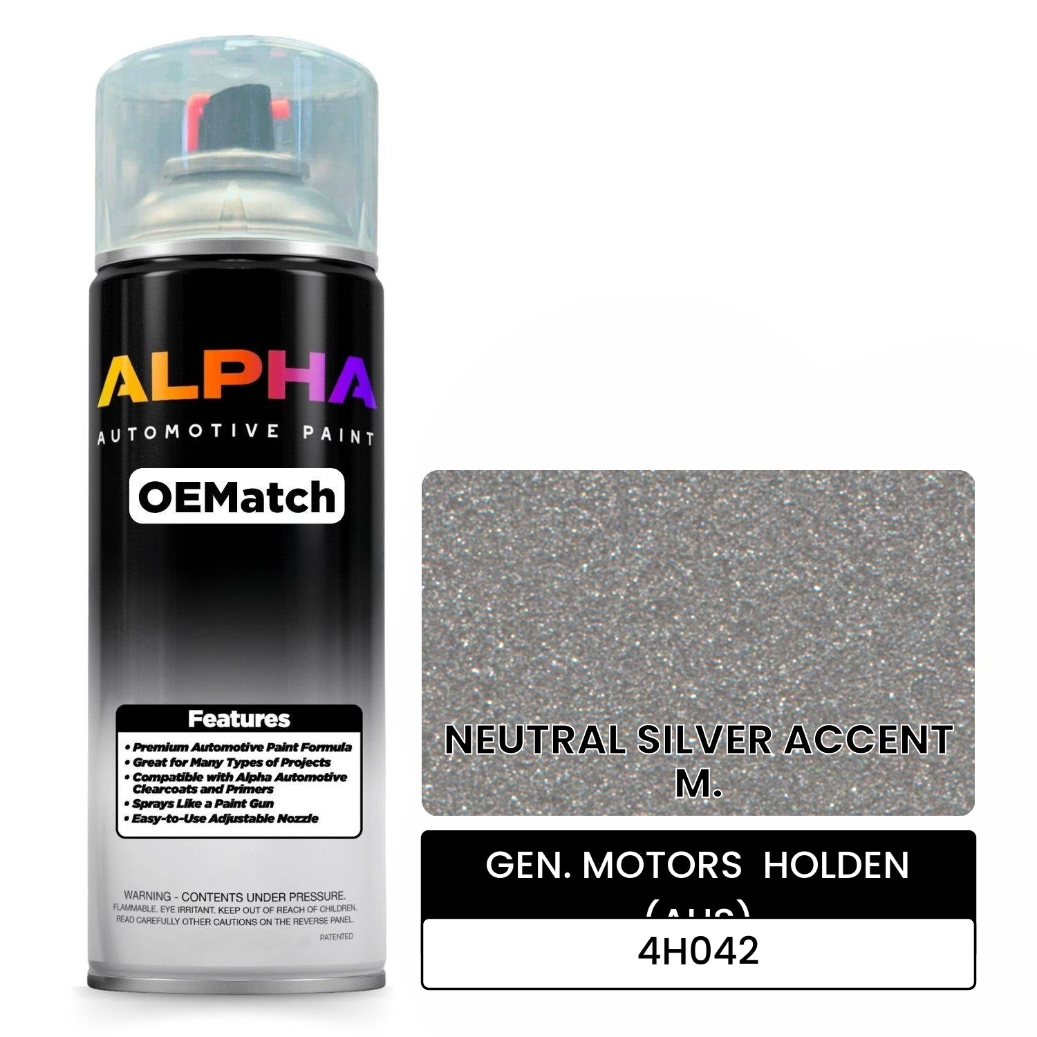 GEN. MOTORS  HOLDEN (AUS) NEUTRAL SILVER ACCENT M. 4H042 OEMatch Spraycan