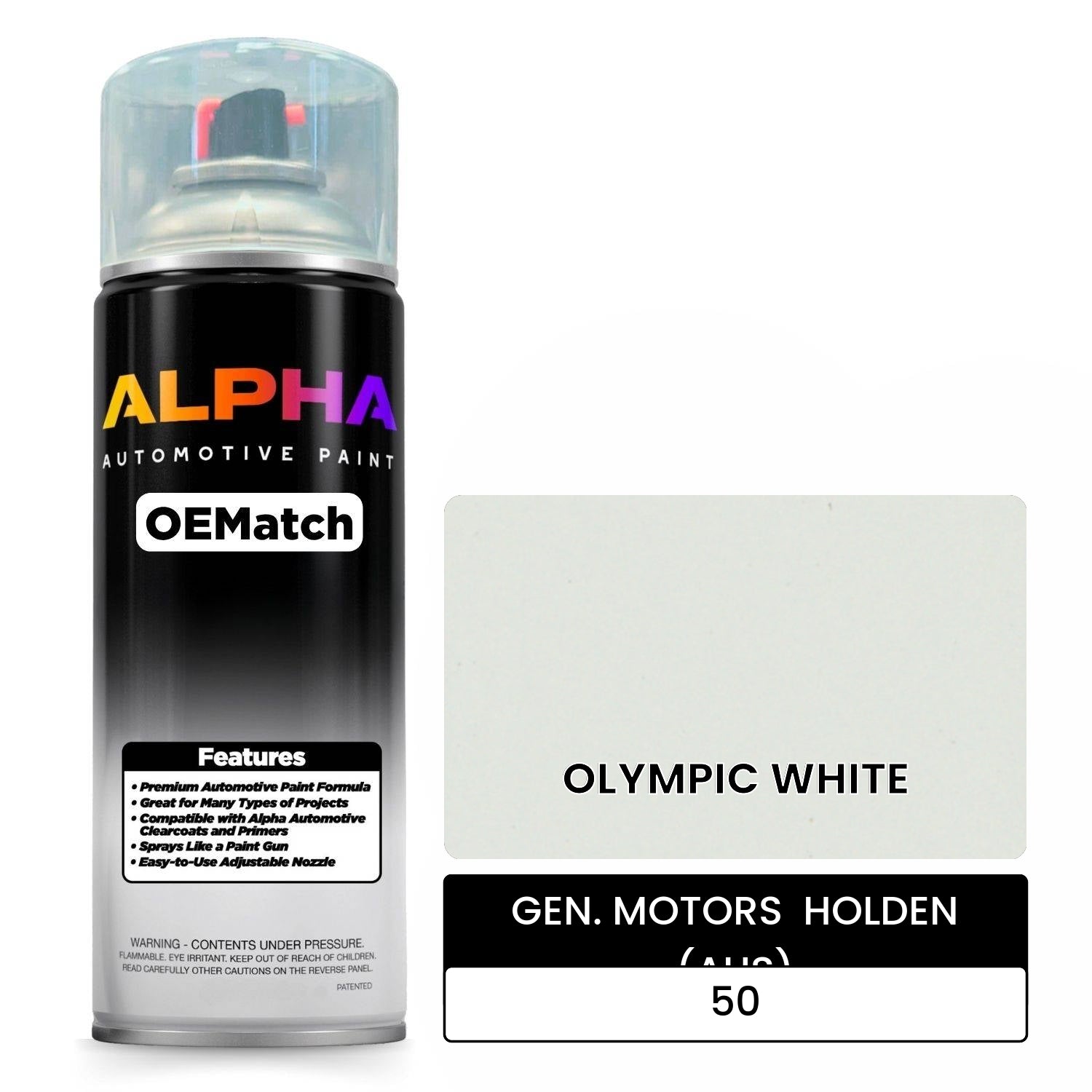 GEN. MOTORS  HOLDEN (AUS) OLYMPIC WHITE 50 OEMatch Spraycan