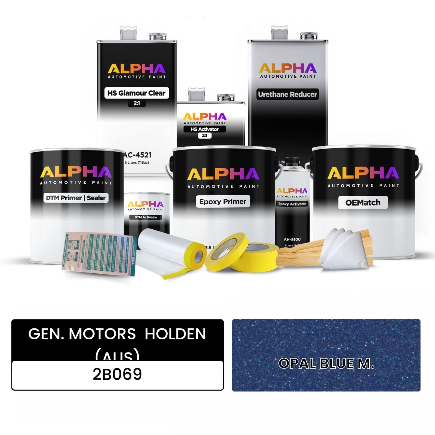 GEN. MOTORS  HOLDEN (AUS) OPAL BLUE M. 2B069 OEMatch Vehicle Paint Kit