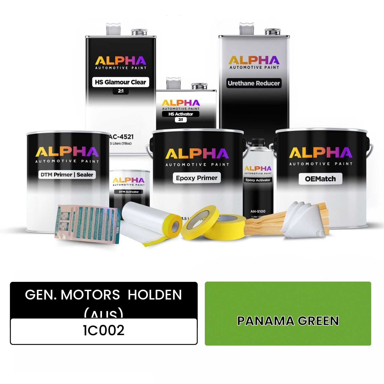 GEN. MOTORS  HOLDEN (AUS) PANAMA GREEN 1C002 OEMatch Vehicle Paint Kit