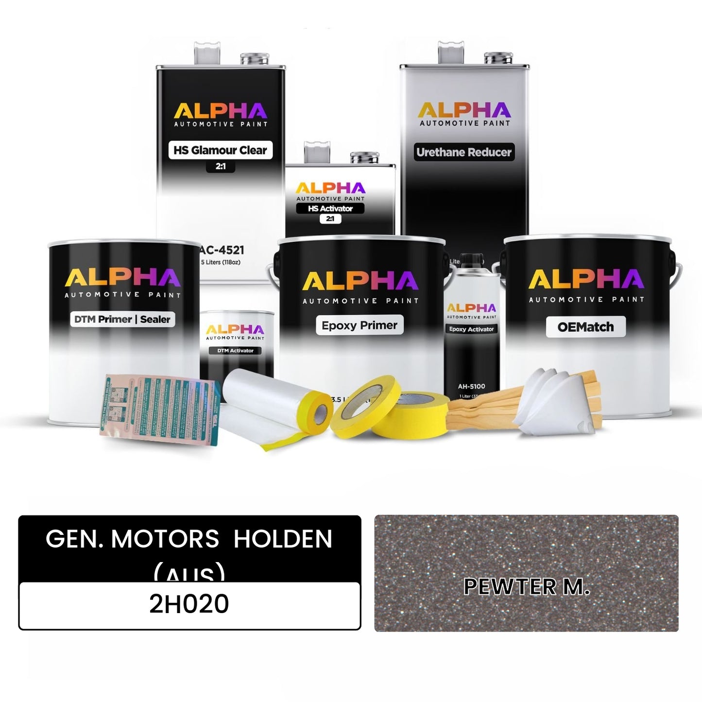 GEN. MOTORS  HOLDEN (AUS) PEWTER M. 2H020 OEMatch Vehicle Paint Kit