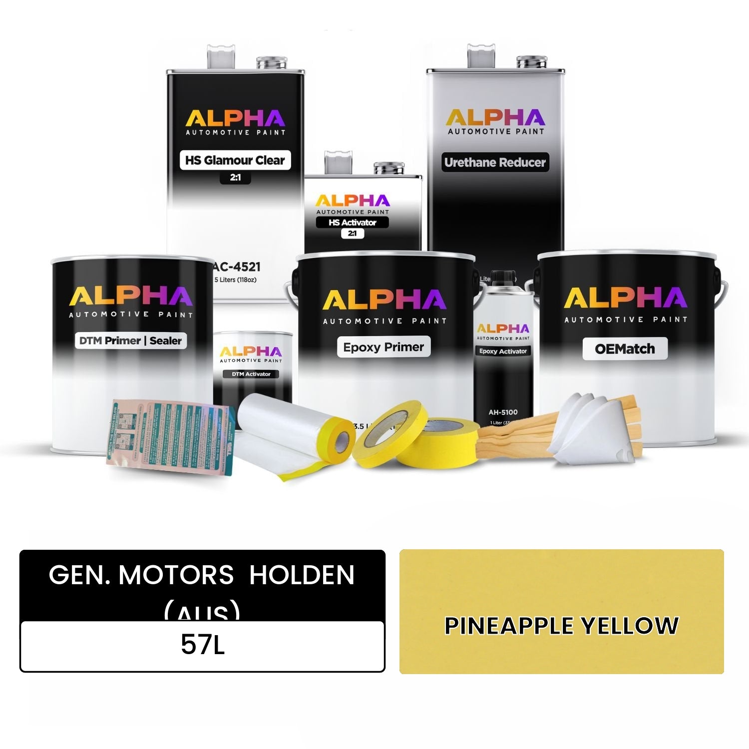 GEN. MOTORS  HOLDEN (AUS) PINEAPPLE YELLOW 57L OEMatch Vehicle Paint Kit