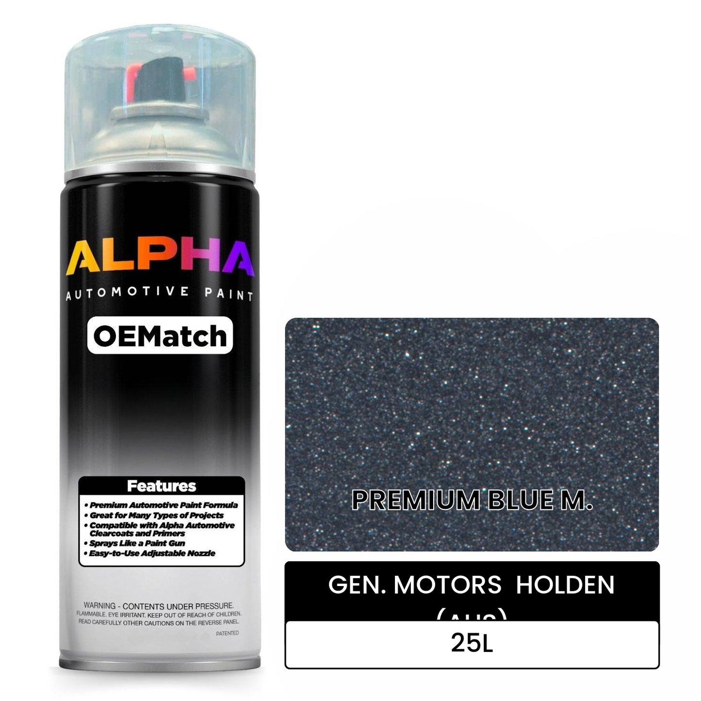 GEN. MOTORS  HOLDEN (AUS) PREMIUM BLUE M. 25L OEMatch Spraycan