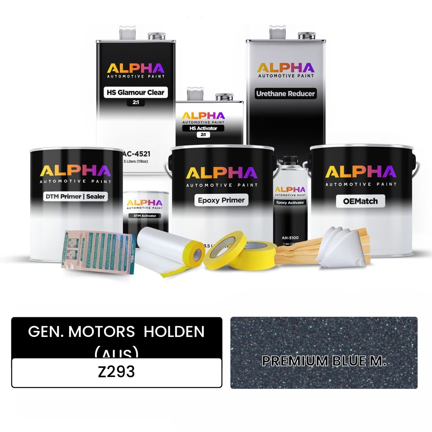 GEN. MOTORS  HOLDEN (AUS) PREMIUM BLUE M. Z293 OEMatch Vehicle Paint Kit