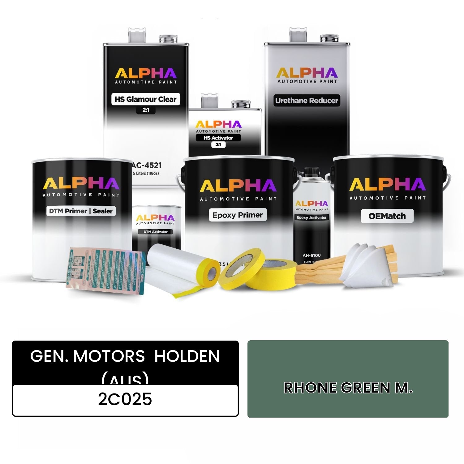 GEN. MOTORS  HOLDEN (AUS) RHONE GREEN M. 2C025 OEMatch Vehicle Paint Kit