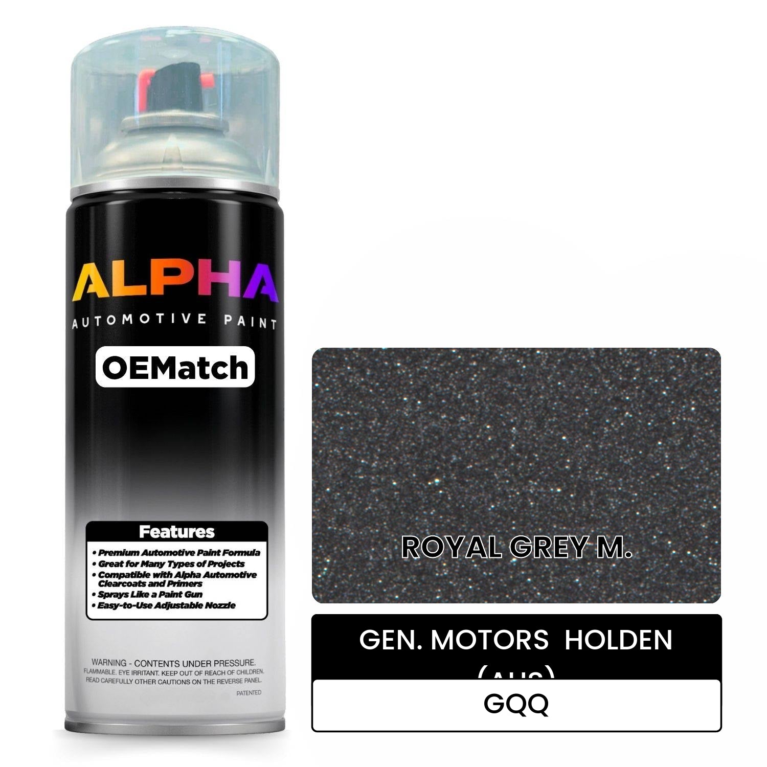 GEN. MOTORS  HOLDEN (AUS) ROYAL GREY M. GQQ OEMatch Spraycan