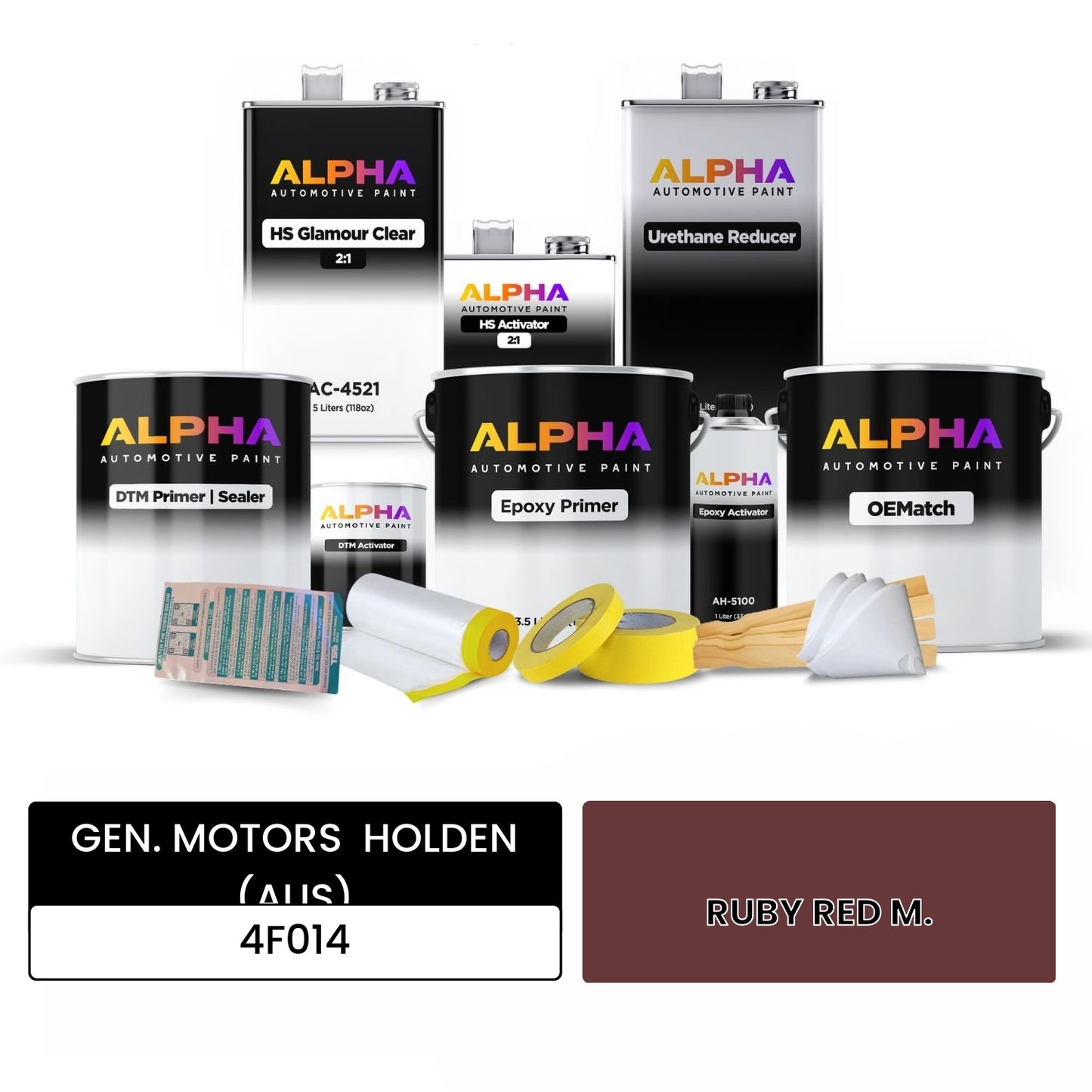 GEN. MOTORS  HOLDEN (AUS) RUBY RED M. 4F014 OEMatch Vehicle Paint Kit