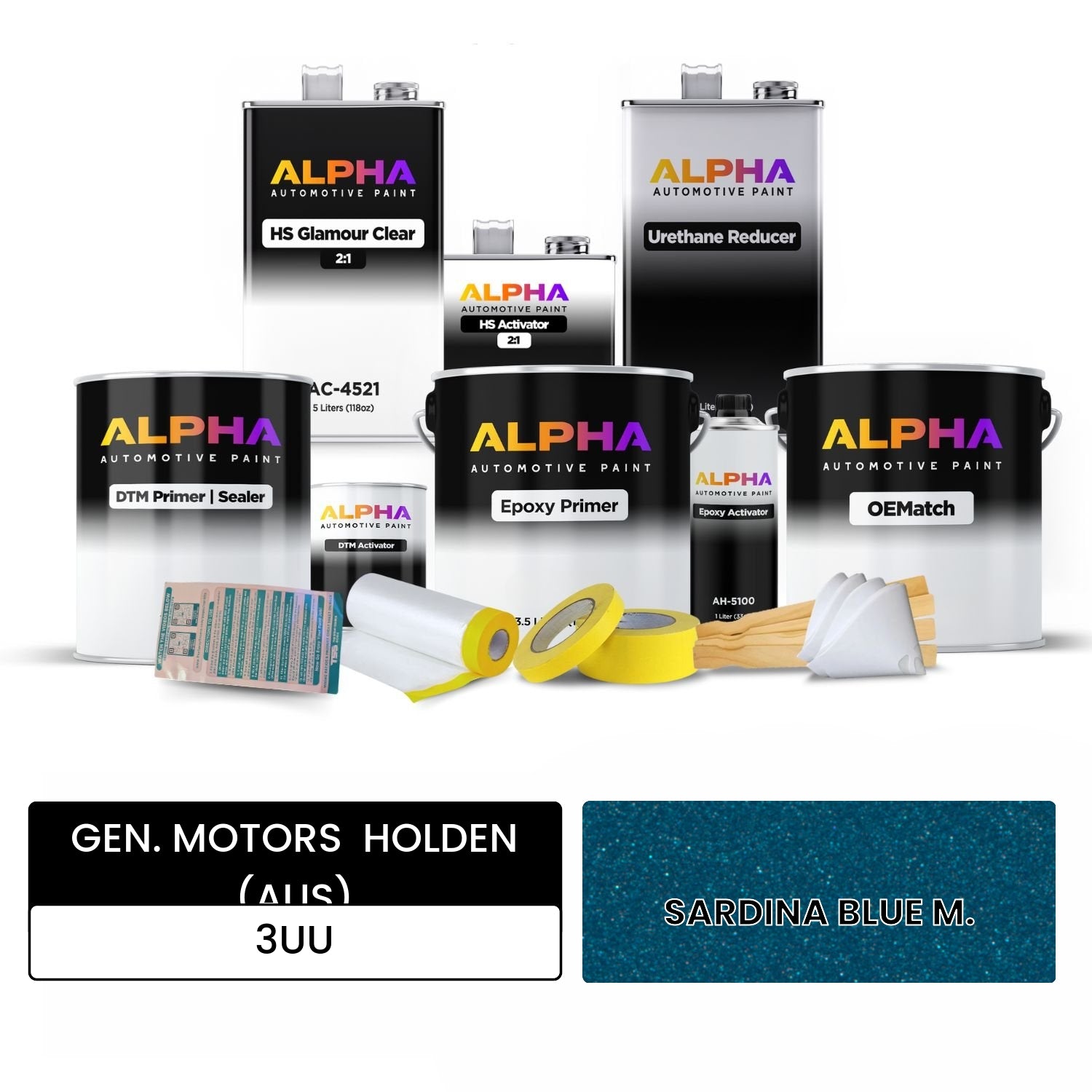 GEN. MOTORS  HOLDEN (AUS) SARDINA BLUE M. 3UU OEMatch Vehicle Paint Kit