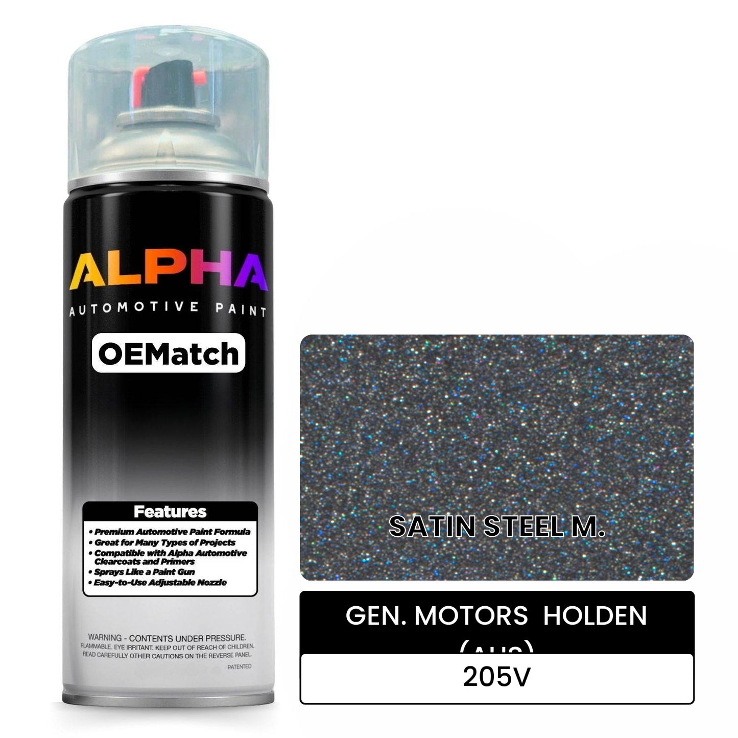 GEN. MOTORS  HOLDEN (AUS) SATIN STEEL M. 205V OEMatch Spraycan