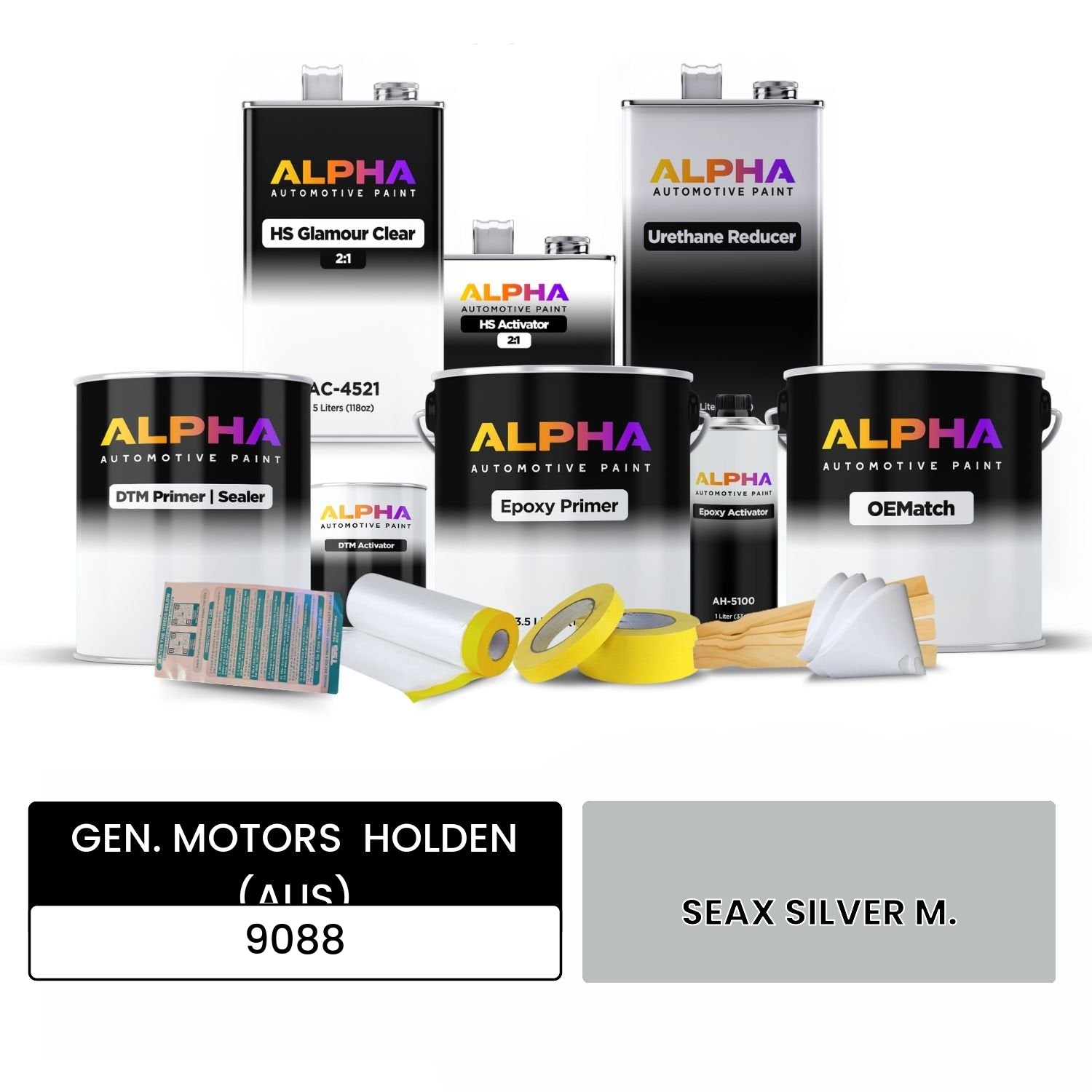 GEN. MOTORS  HOLDEN (AUS) SEAX SILVER M. 9088 OEMatch Vehicle Paint Kit