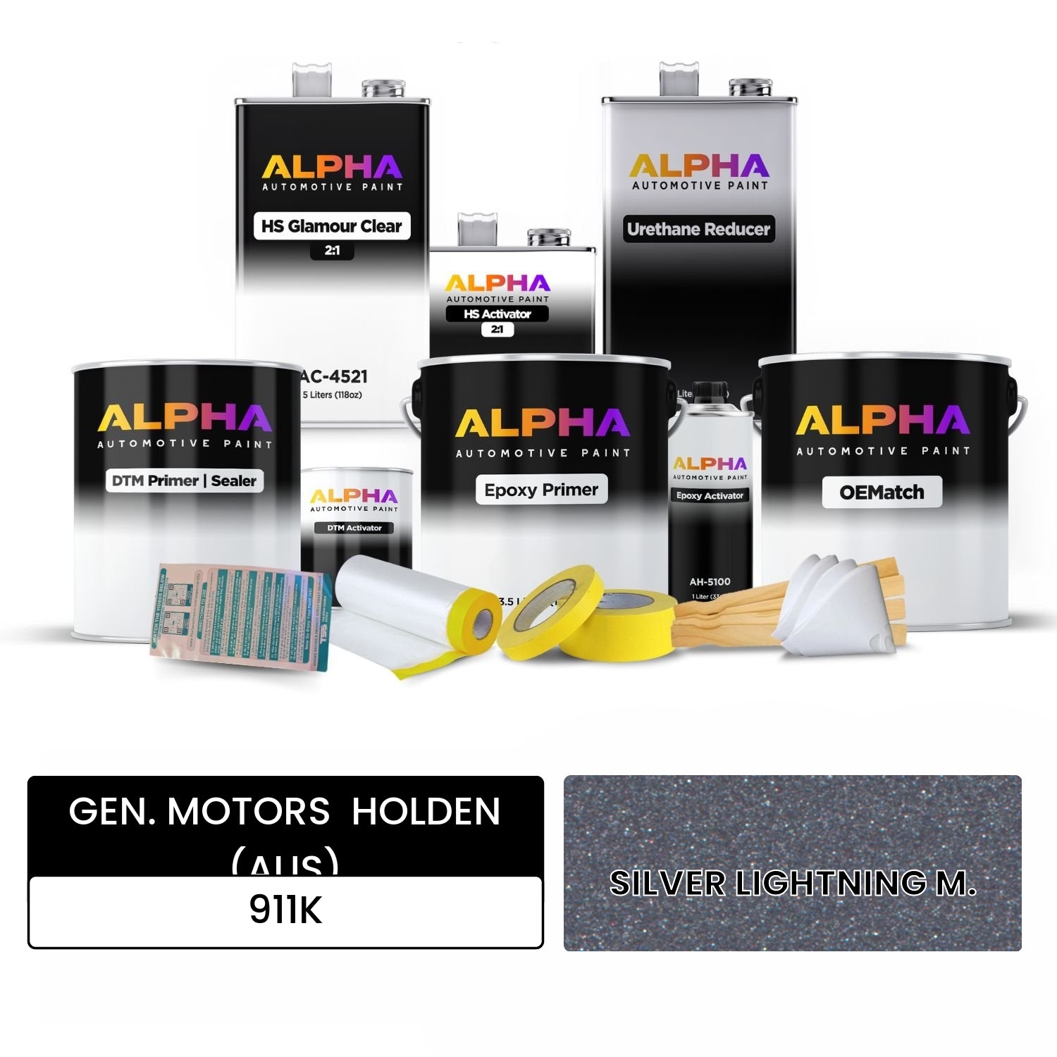 GEN. MOTORS  HOLDEN (AUS) SILVER LIGHTNING M. 911K OEMatch Vehicle Paint Kit