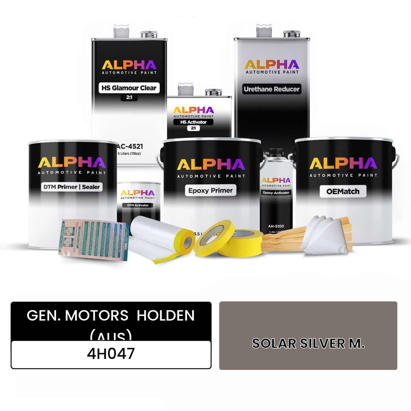 GEN. MOTORS  HOLDEN (AUS) SOLAR SILVER M. 4H047 OEMatch Vehicle Paint Kit