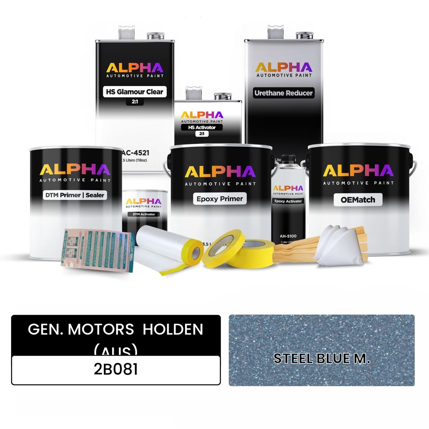 GEN. MOTORS  HOLDEN (AUS) STEEL BLUE M. 2B081 OEMatch Vehicle Paint Kit