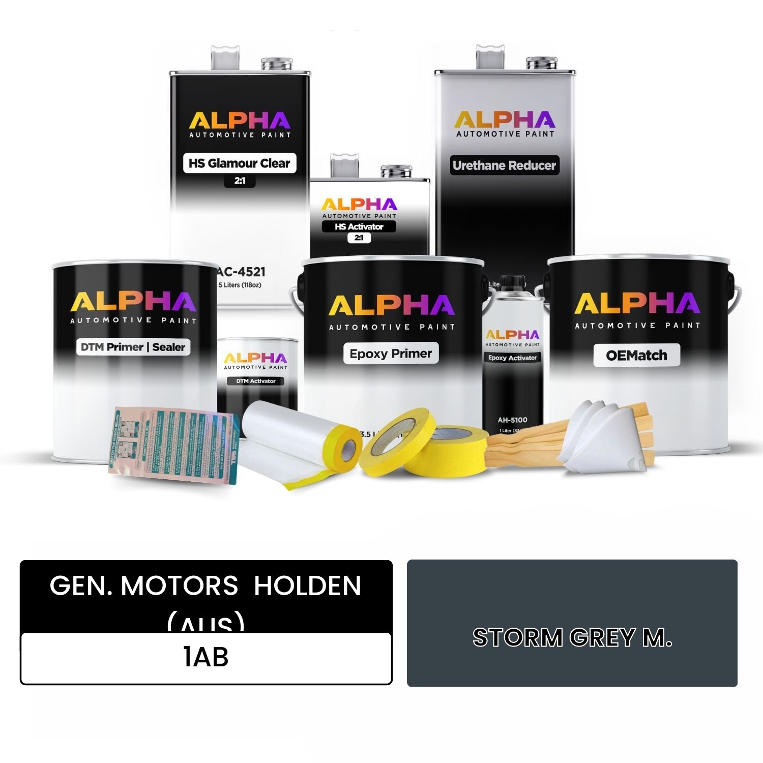 GEN. MOTORS  HOLDEN (AUS) STORM GREY M. 1AB OEMatch Vehicle Paint Kit
