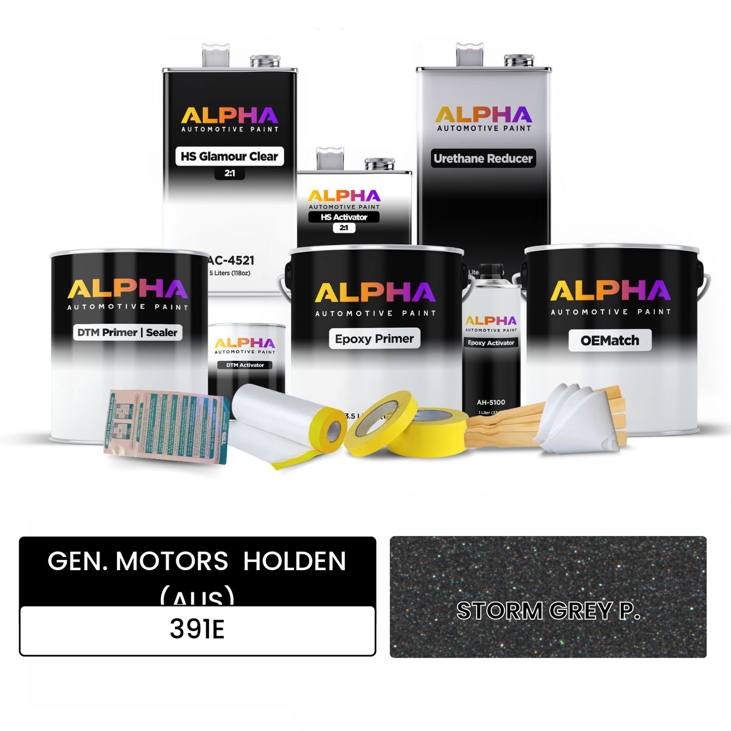 GEN. MOTORS  HOLDEN (AUS) STORM GREY P. 391E OEMatch Vehicle Paint Kit