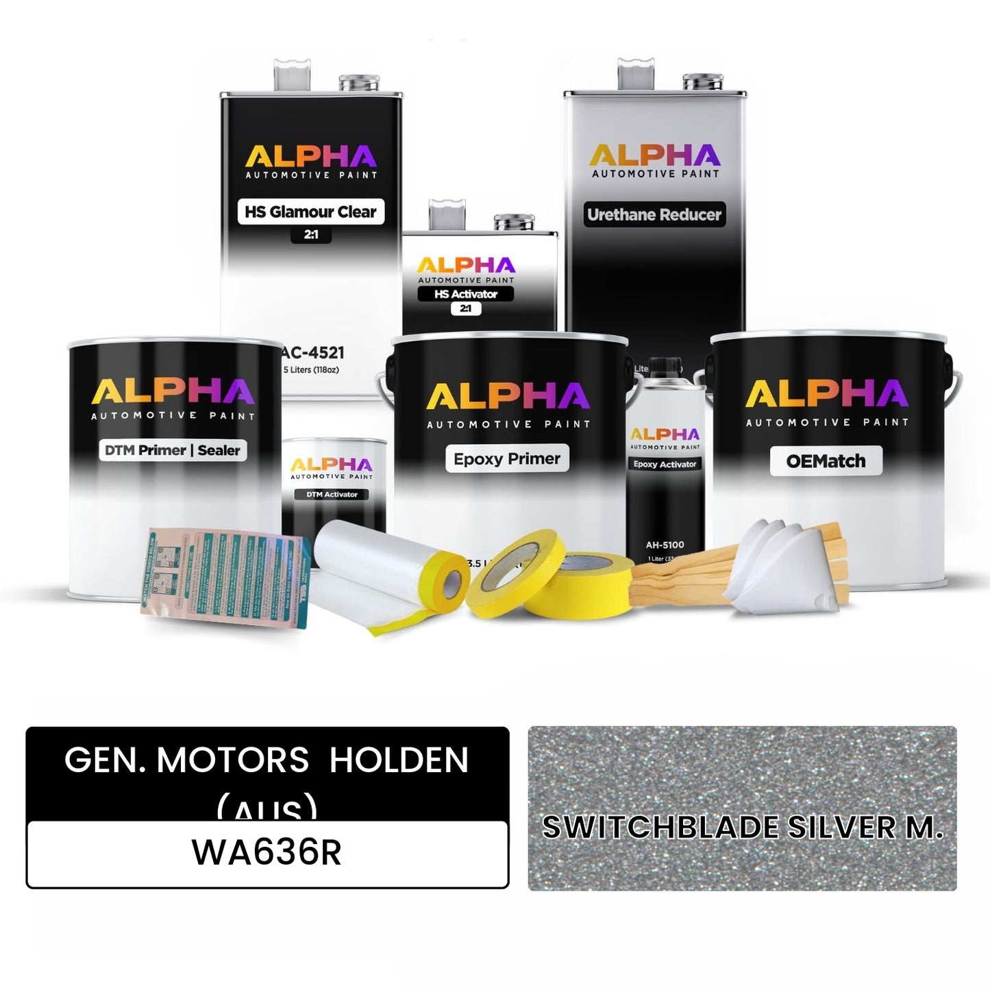 GEN. MOTORS  HOLDEN (AUS) SWITCHBLADE SILVER M. WA636R OEMatch Vehicle Paint Kit