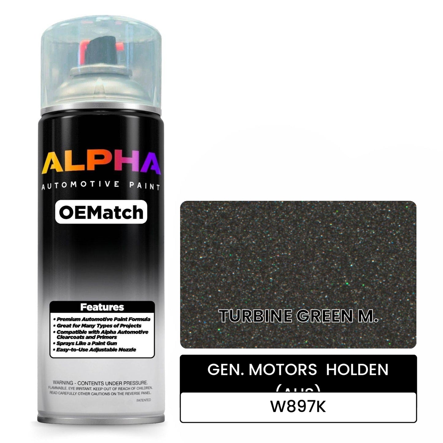 GEN. MOTORS  HOLDEN (AUS) TURBINE GREEN M. W897K OEMatch Spraycan