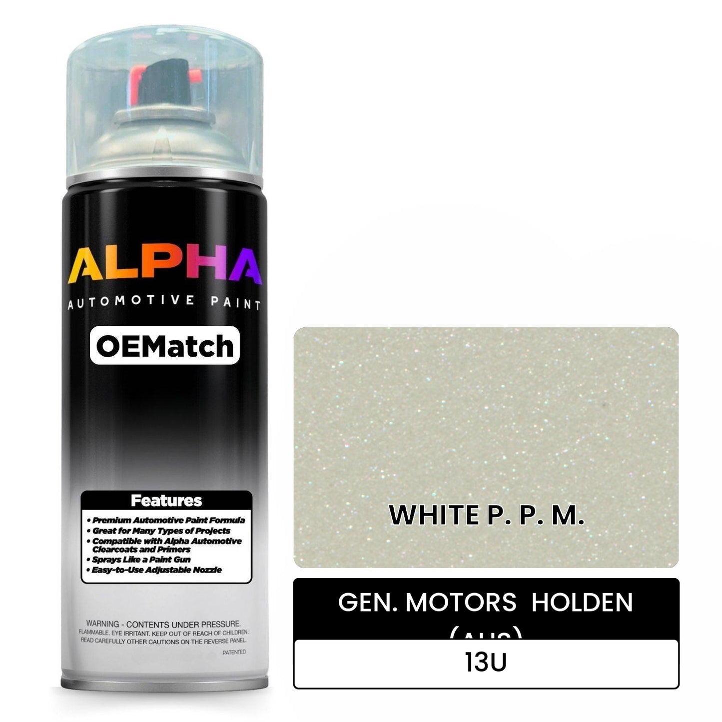 GEN. MOTORS  HOLDEN (AUS) WHITE P. P. M. 13U OEMatch Spraycan