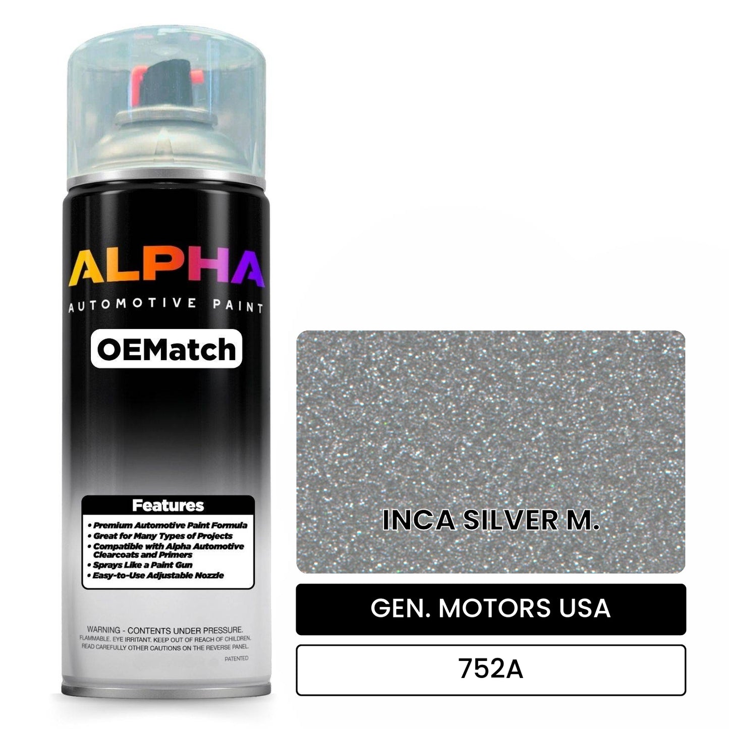 GEN. MOTORS USA INCA SILVER M. 752A OEMatch Spraycan