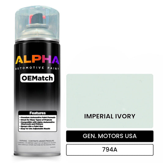 GEN. MOTORS USA IMPERIAL IVORY 794A OEMatch Spraycan