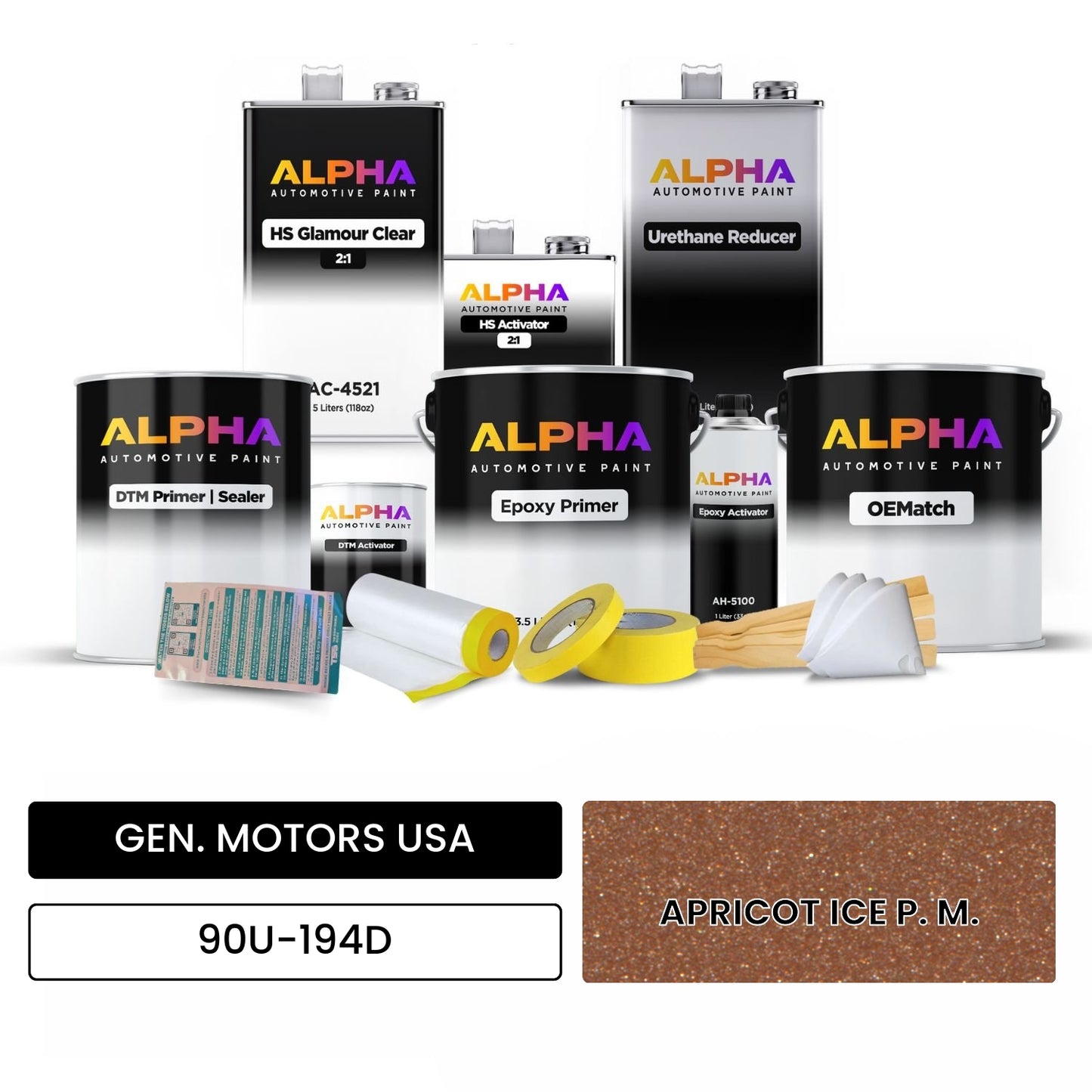 GEN. MOTORS USA APRICOT ICE P. M. 90U-194D OEMatch Vehicle Paint Kit