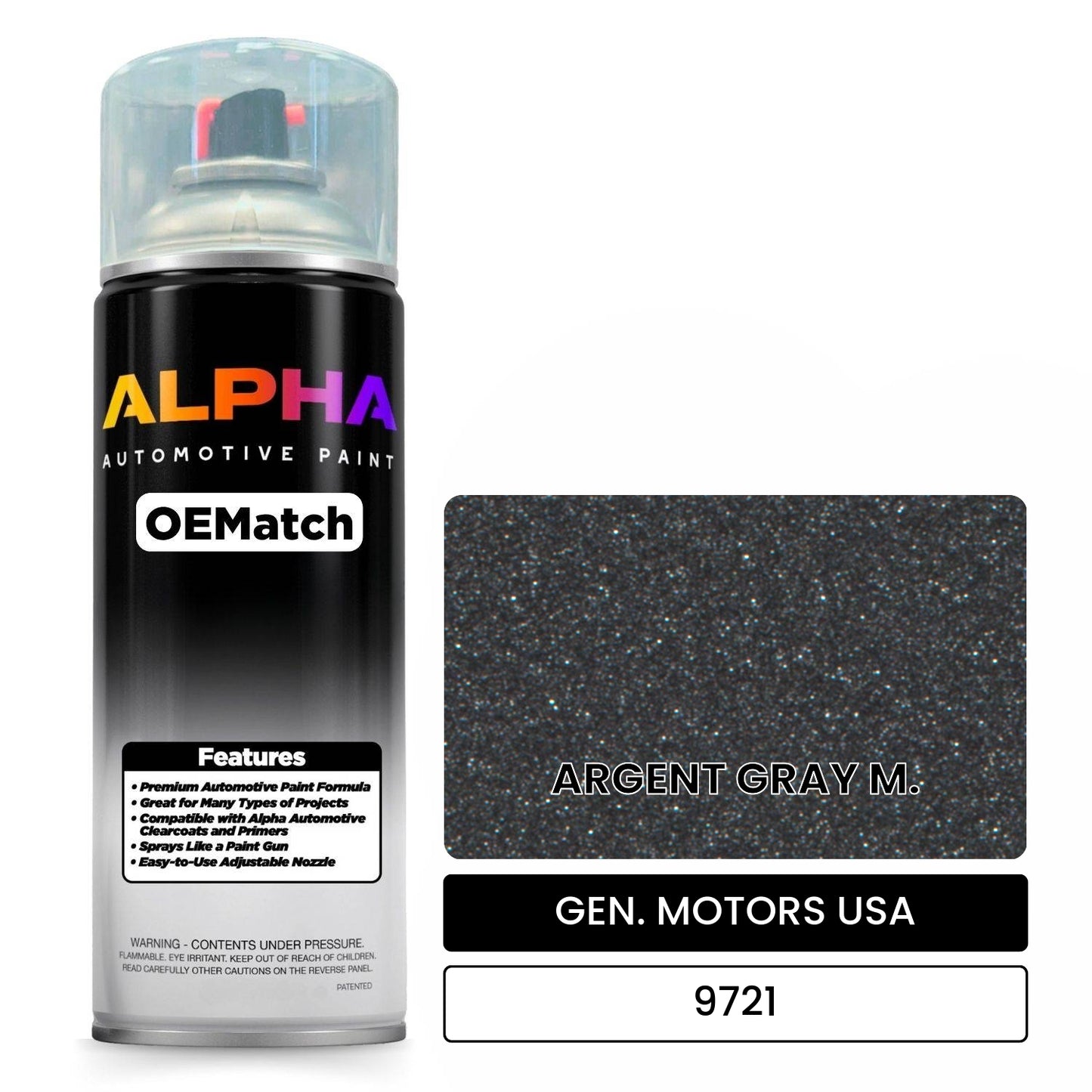 GEN. MOTORS USA ARGENT GRAY M. 9721 OEMatch Spraycan