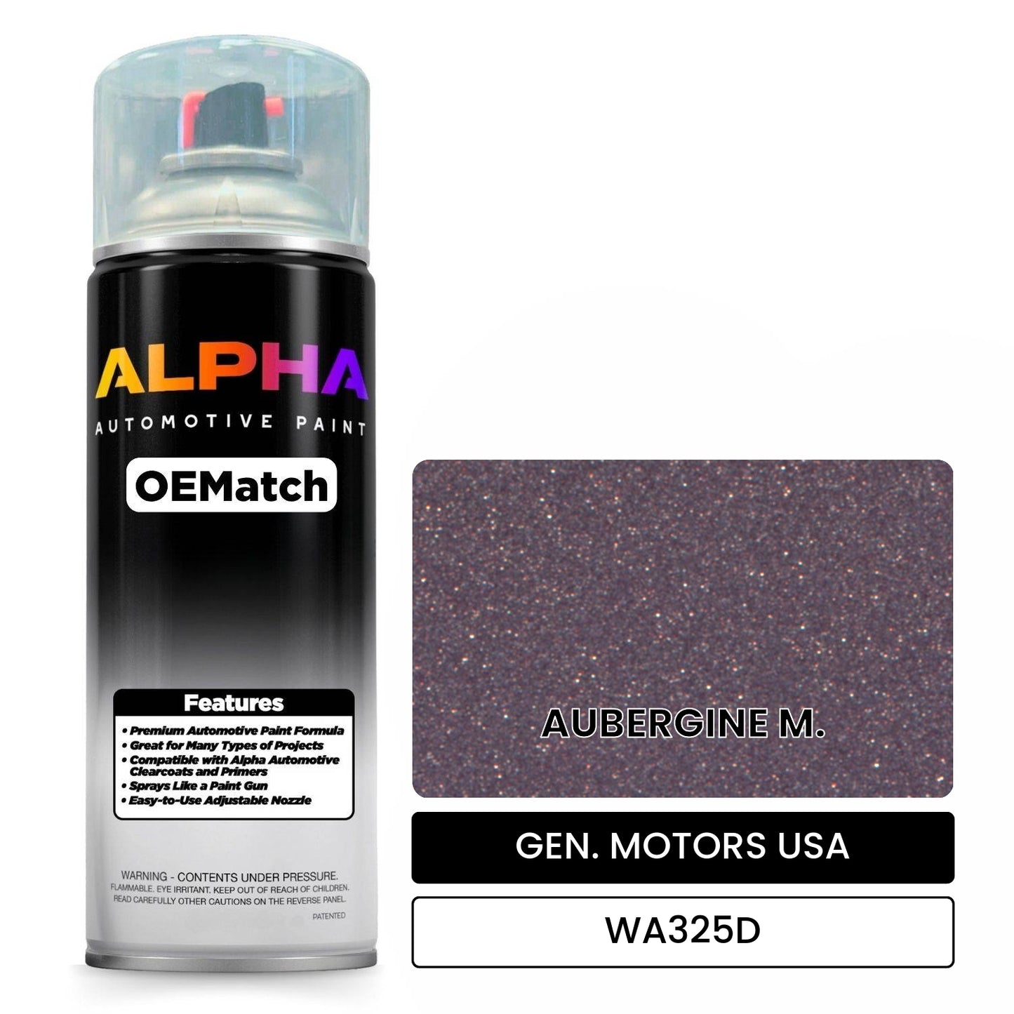 GEN. MOTORS USA AUBERGINE M. WA325D OEMatch Spraycan