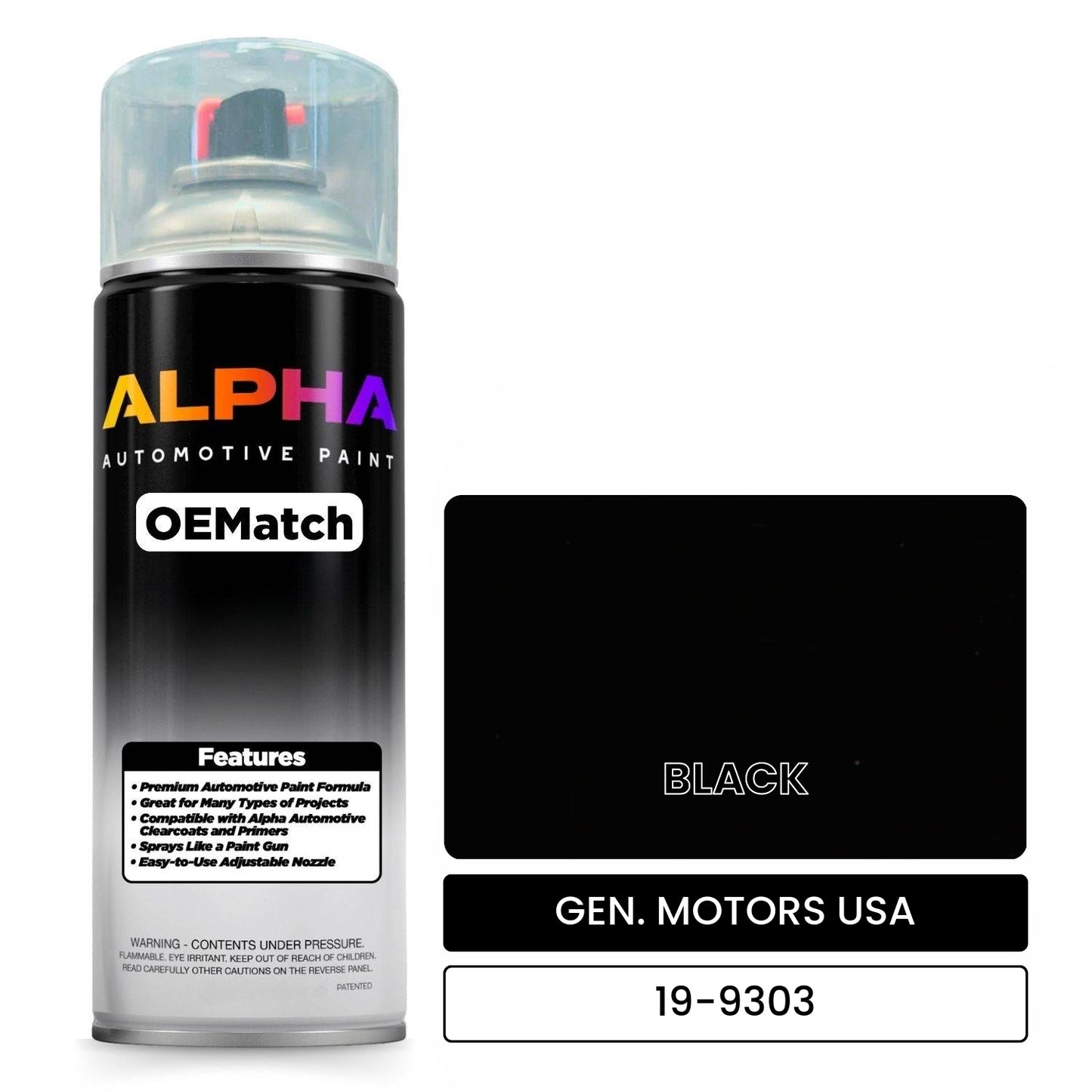 GEN. MOTORS USA BLACK 19-9303 OEMatch Spraycan