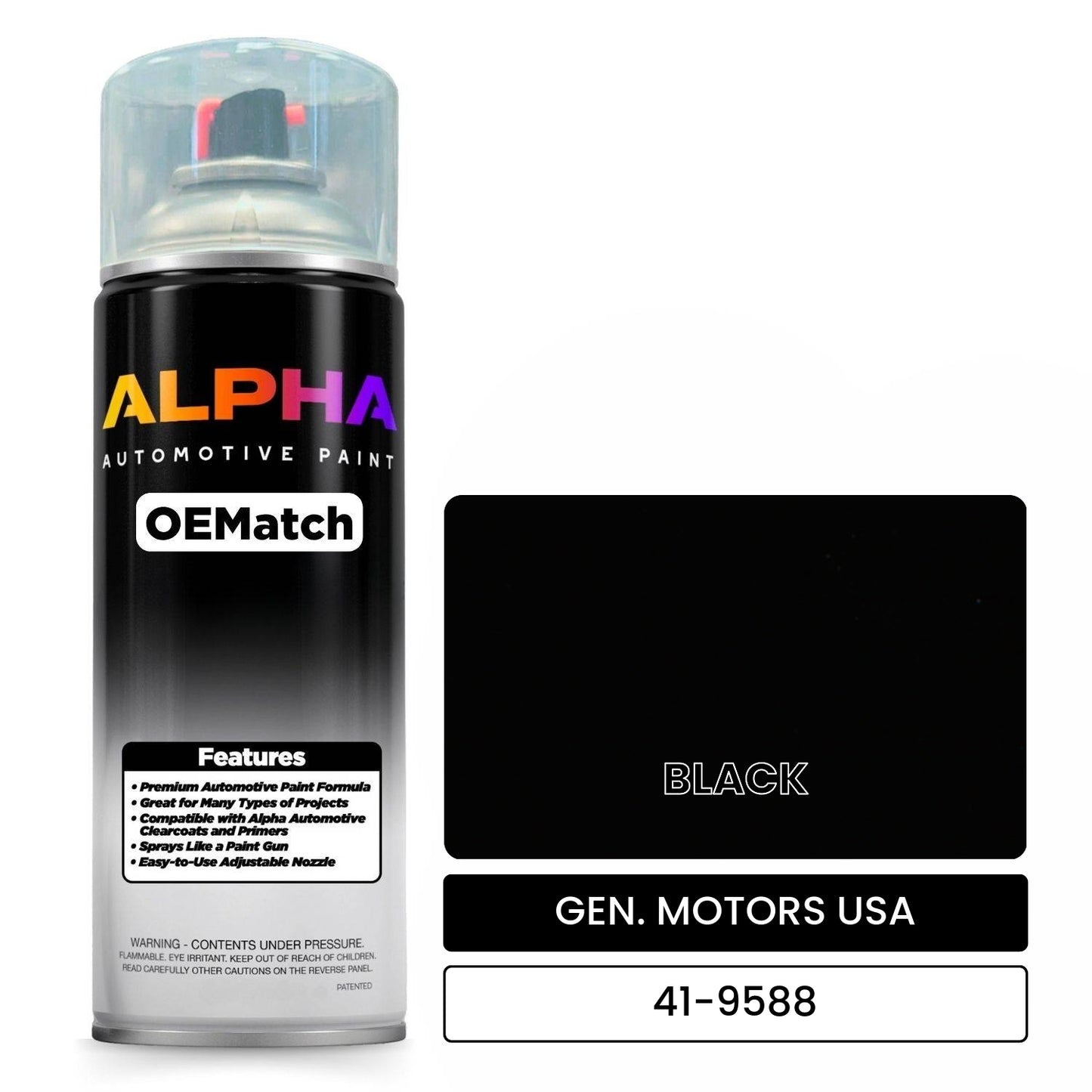GEN. MOTORS USA BLACK 41-9588 OEMatch Spraycan