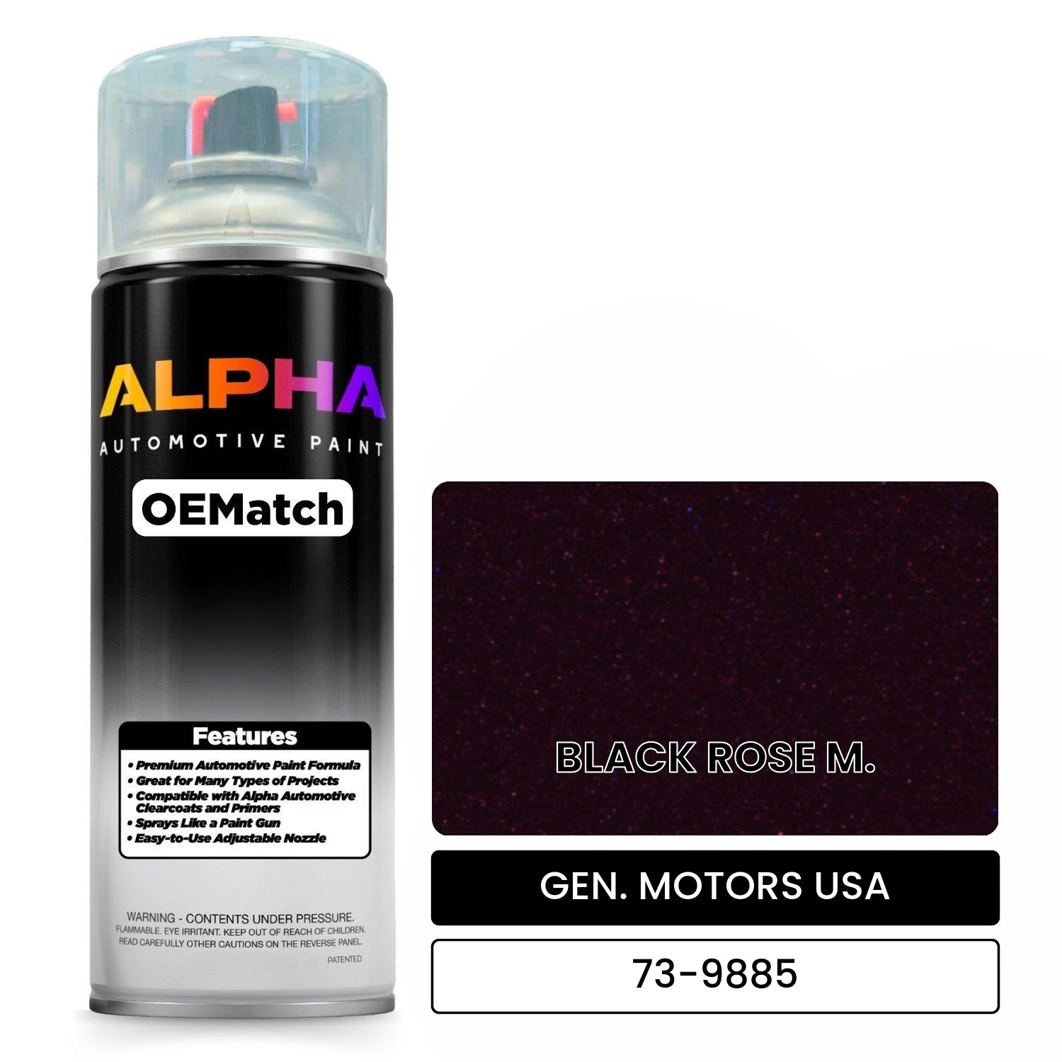 GEN. MOTORS USA BLACK ROSE M. 73-9885 OEMatch Spraycan