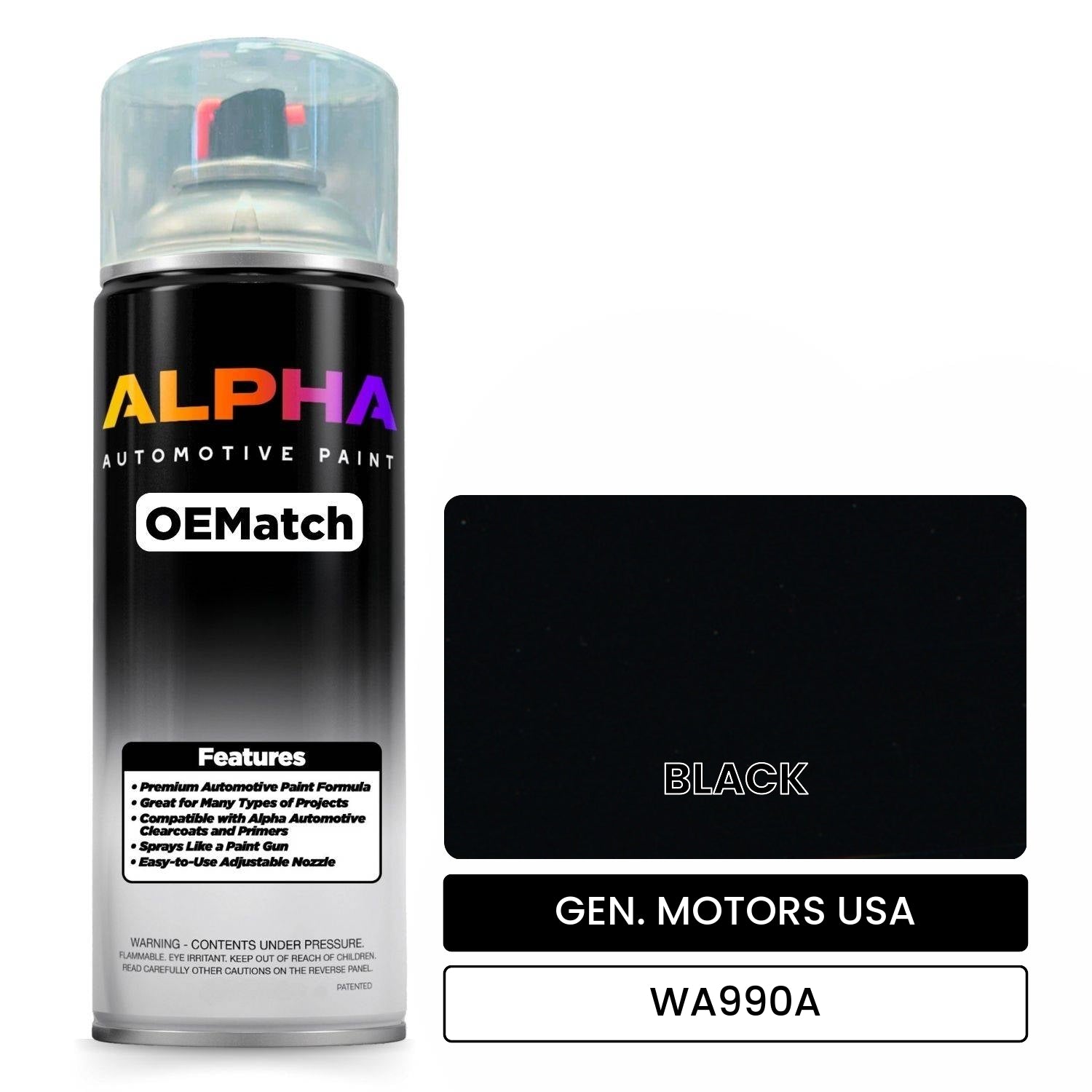 GEN. MOTORS USA BLACK WA990A OEMatch Spraycan