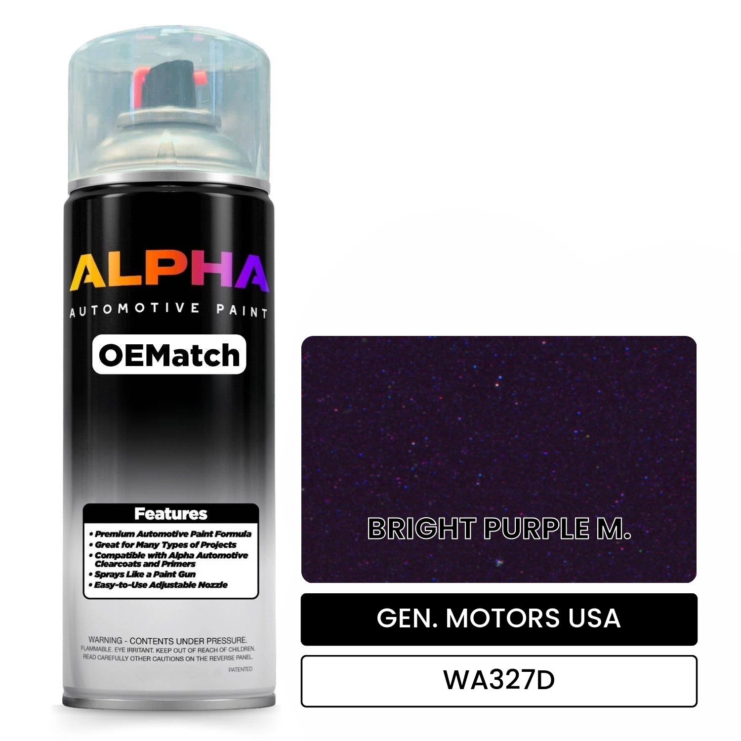 GEN. MOTORS USA BRIGHT PURPLE M. WA327D OEMatch Spraycan