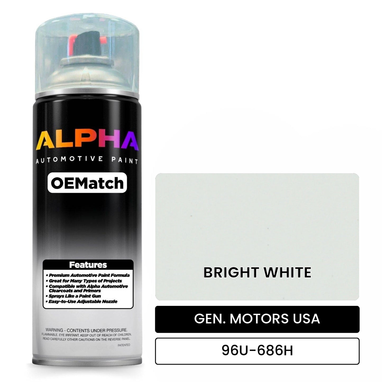 GEN. MOTORS USA BRIGHT WHITE 96U-686H OEMatch Spraycan