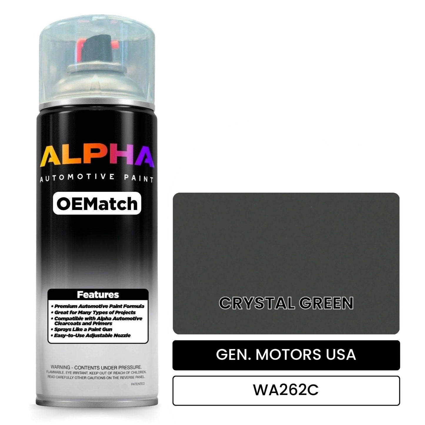 GEN. MOTORS USA CRYSTAL GREEN WA262C OEMatch Spraycan