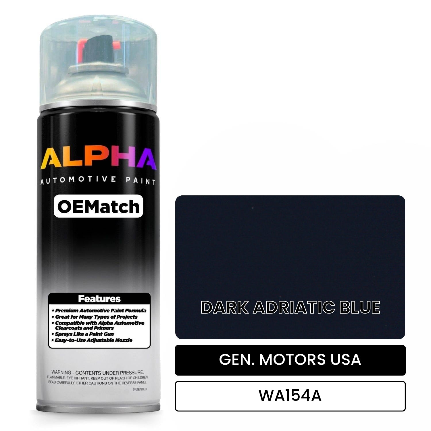GEN. MOTORS USA DARK ADRIATIC BLUE WA154A OEMatch Spraycan