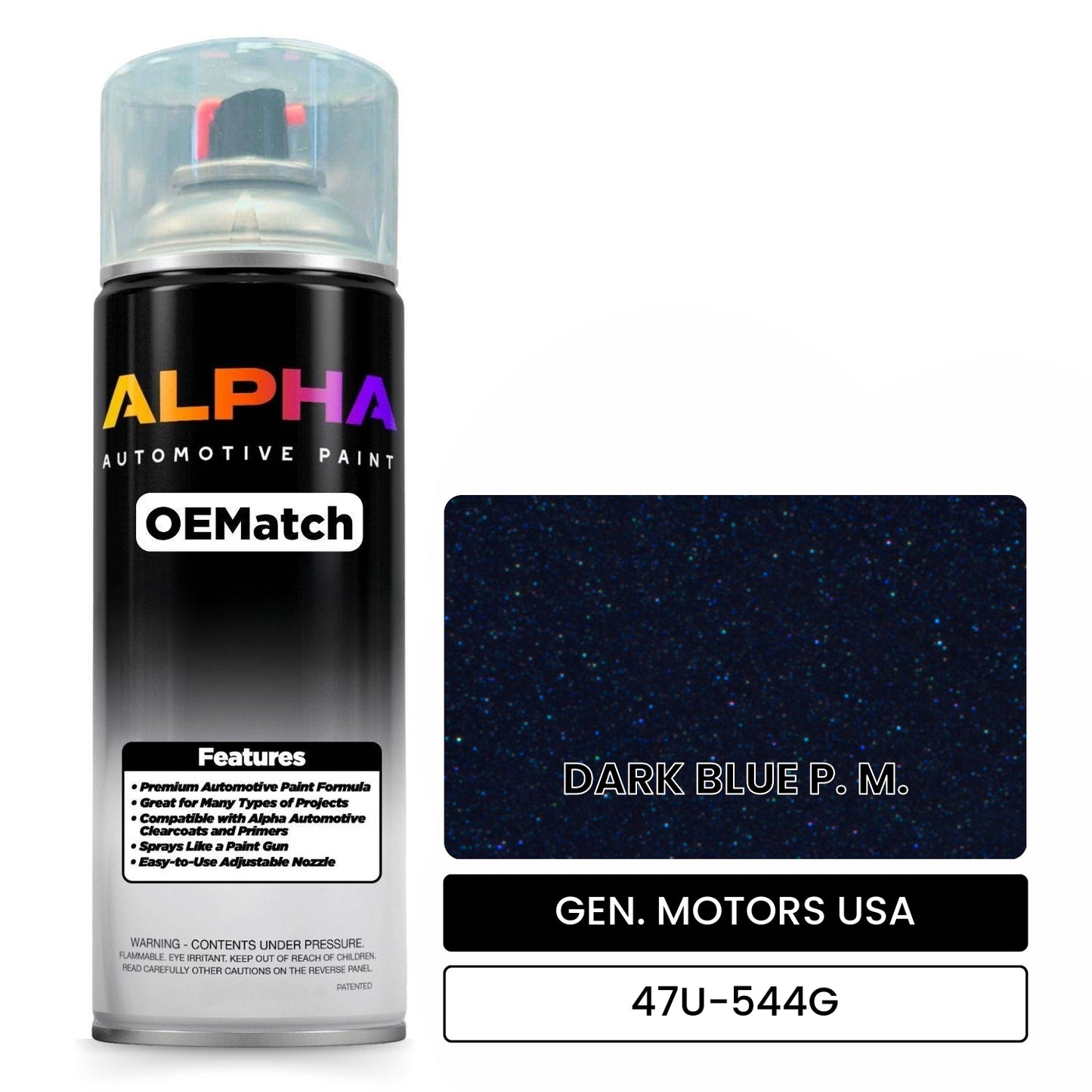 GEN. MOTORS USA DARK BLUE P. M. 47U-544G OEMatch Spraycan