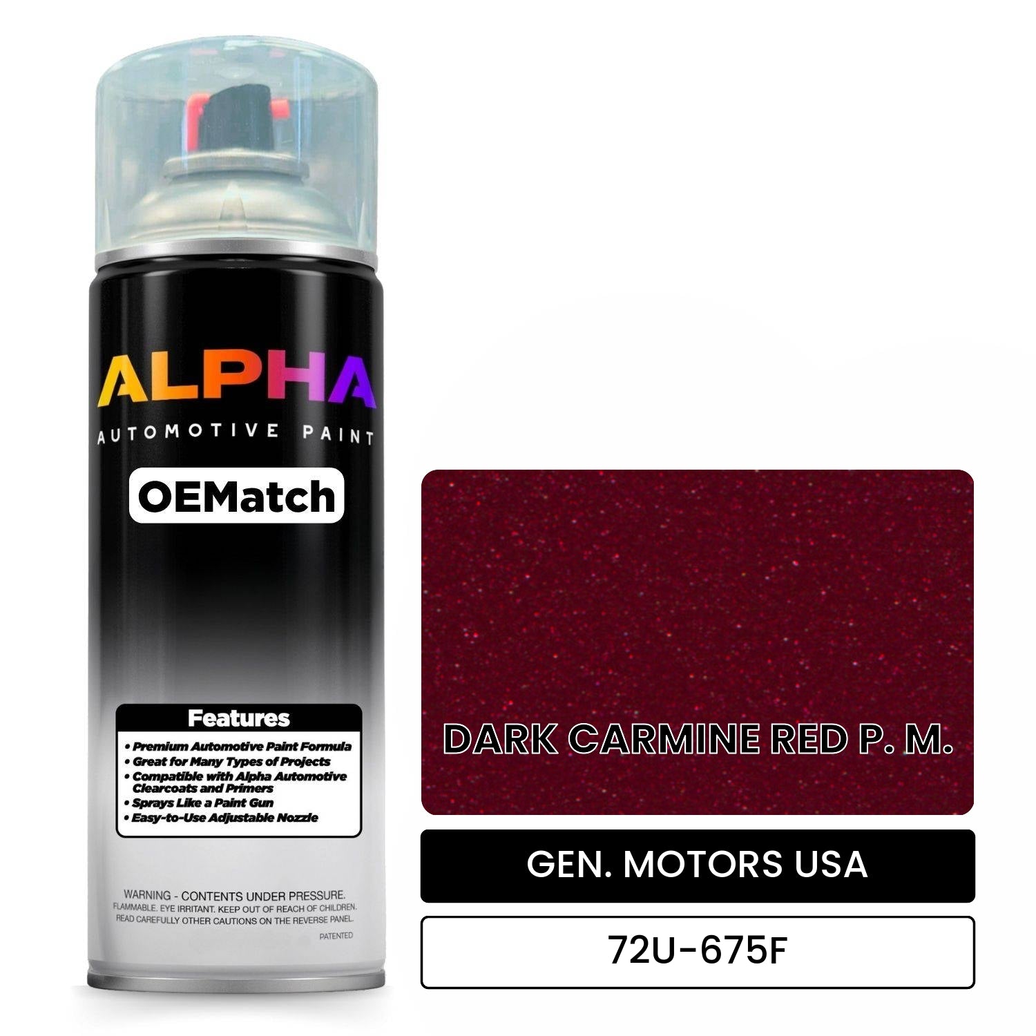 GEN. MOTORS USA DARK CARMINE RED P. M. 72U-675F OEMatch Spraycan