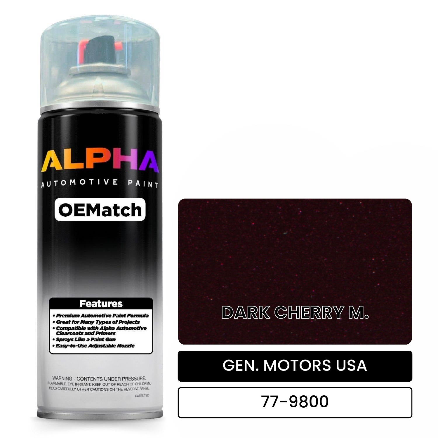 GEN. MOTORS USA DARK CHERRY M. 77-9800 OEMatch Spraycan
