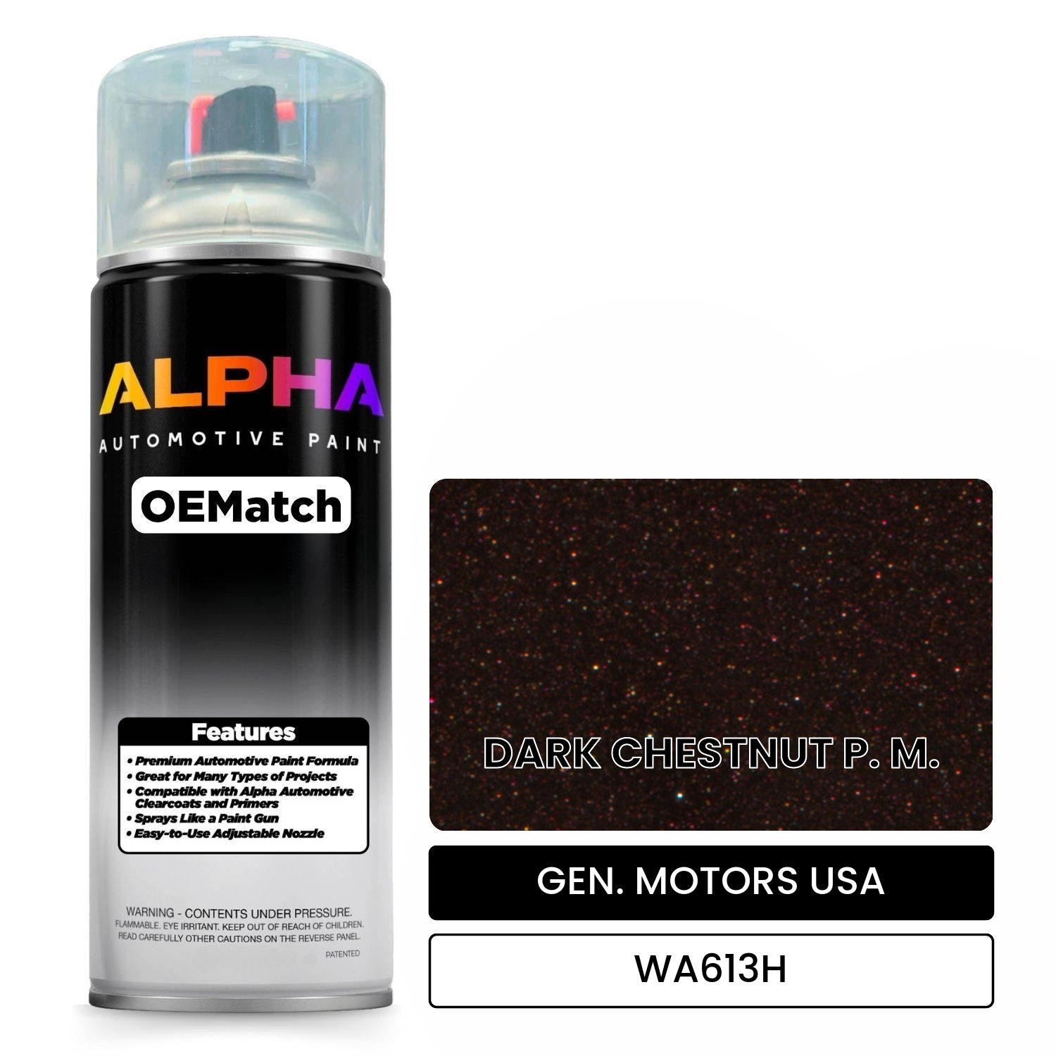 GEN. MOTORS USA DARK CHESTNUT P. M. WA613H OEMatch Spraycan