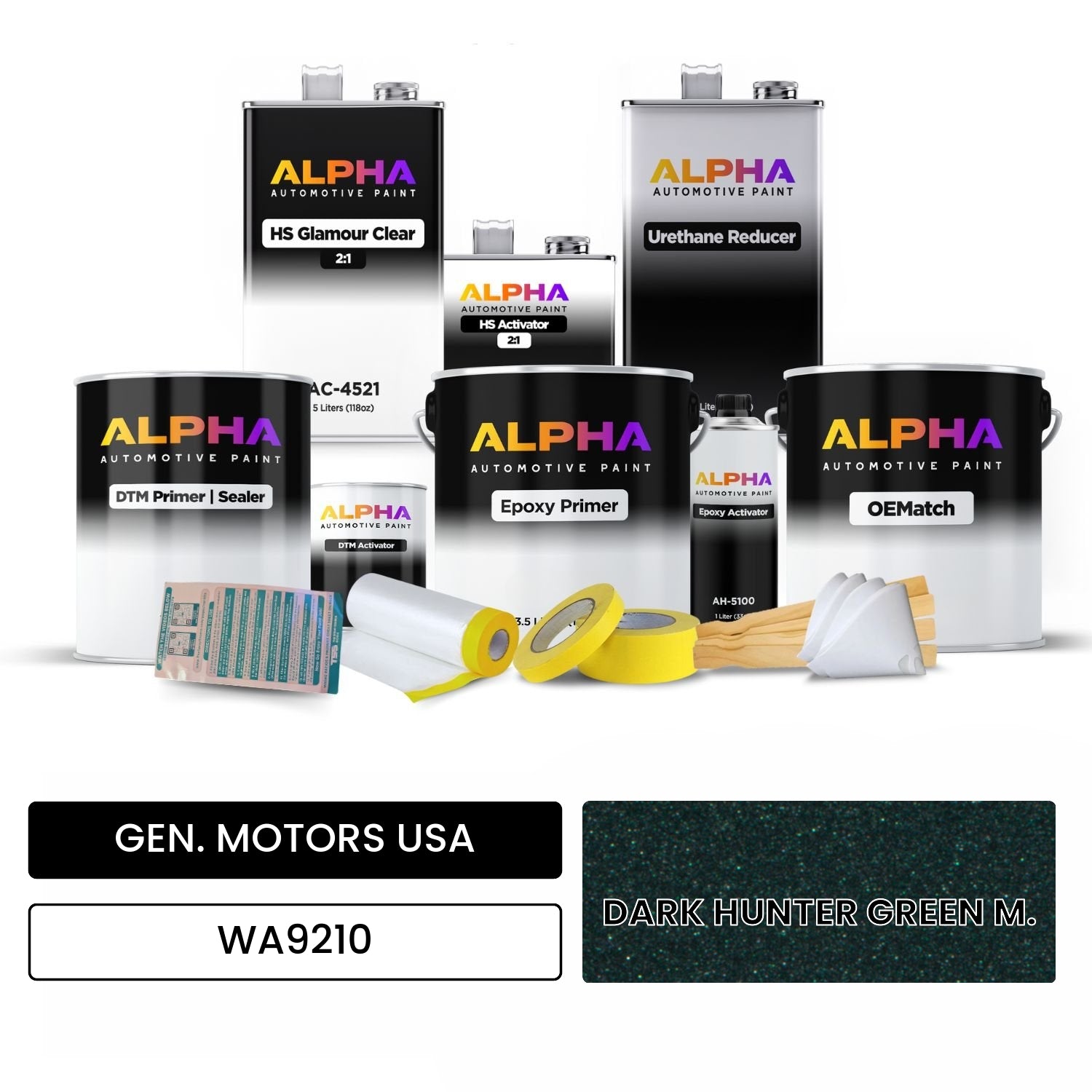 GEN. MOTORS USA DARK HUNTER GREEN M. WA9210 OEMatch Vehicle Paint Kit