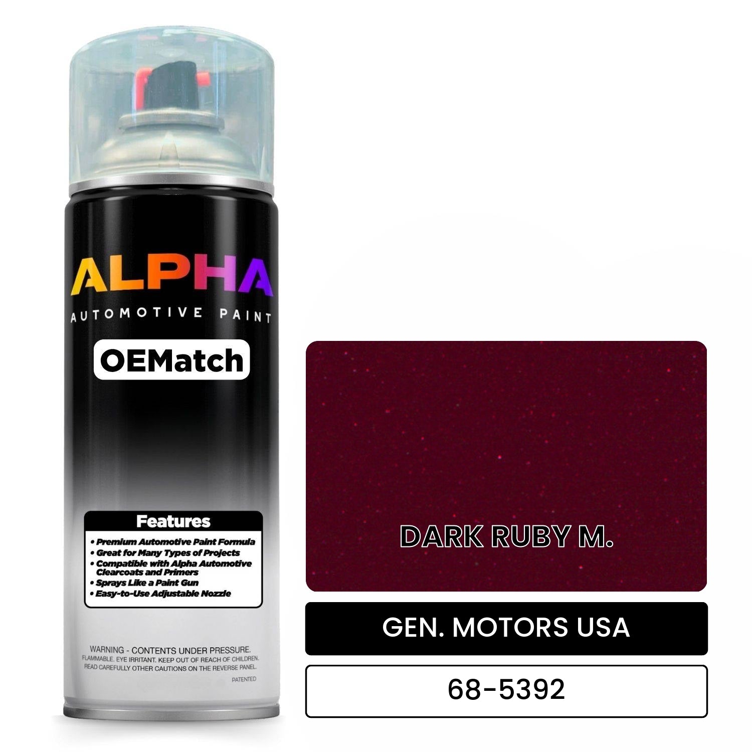 GEN. MOTORS USA DARK RUBY M. 68-5392 OEMatch Spraycan