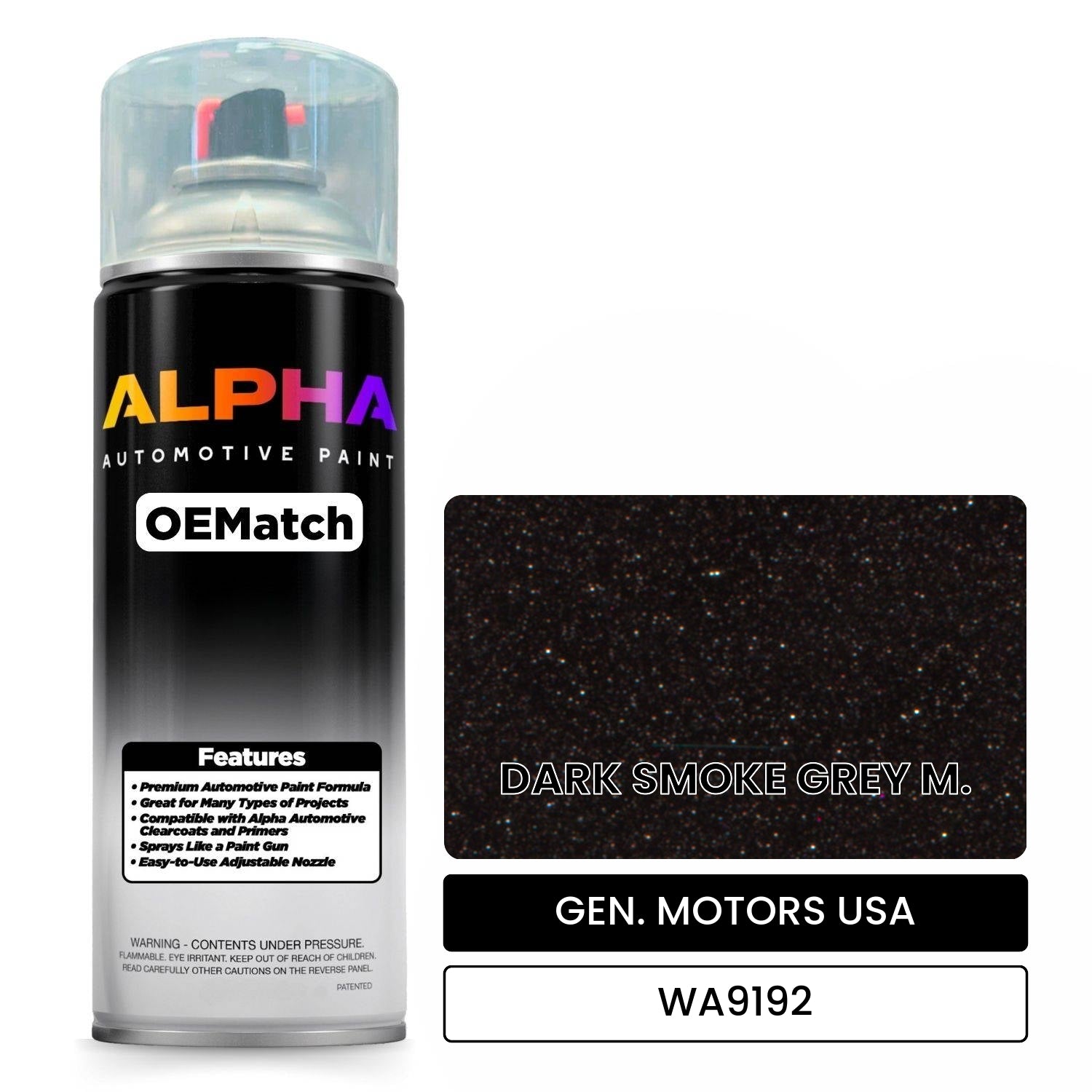 GEN. MOTORS USA DARK SMOKE GREY M. WA9192 OEMatch Spraycan