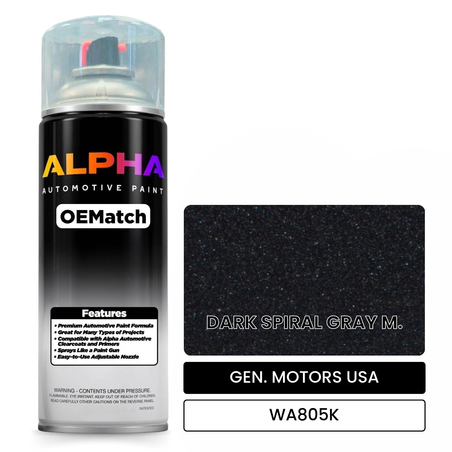 GEN. MOTORS USA DARK SPIRAL GRAY M. WA805K OEMatch Spraycan