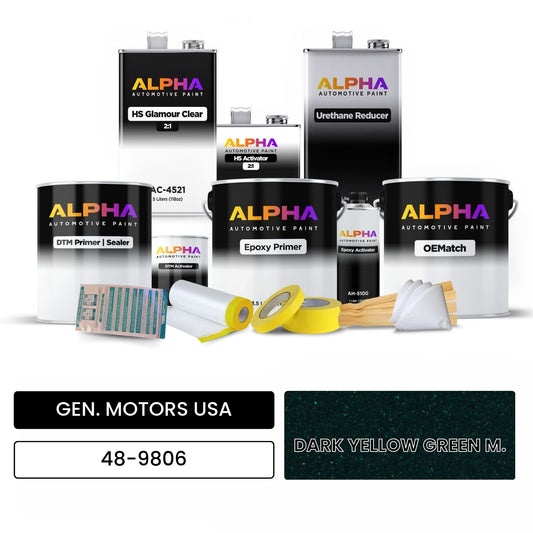 GEN. MOTORS USA DARK YELLOW GREEN M. 48-9806 OEMatch Vehicle Paint Kit