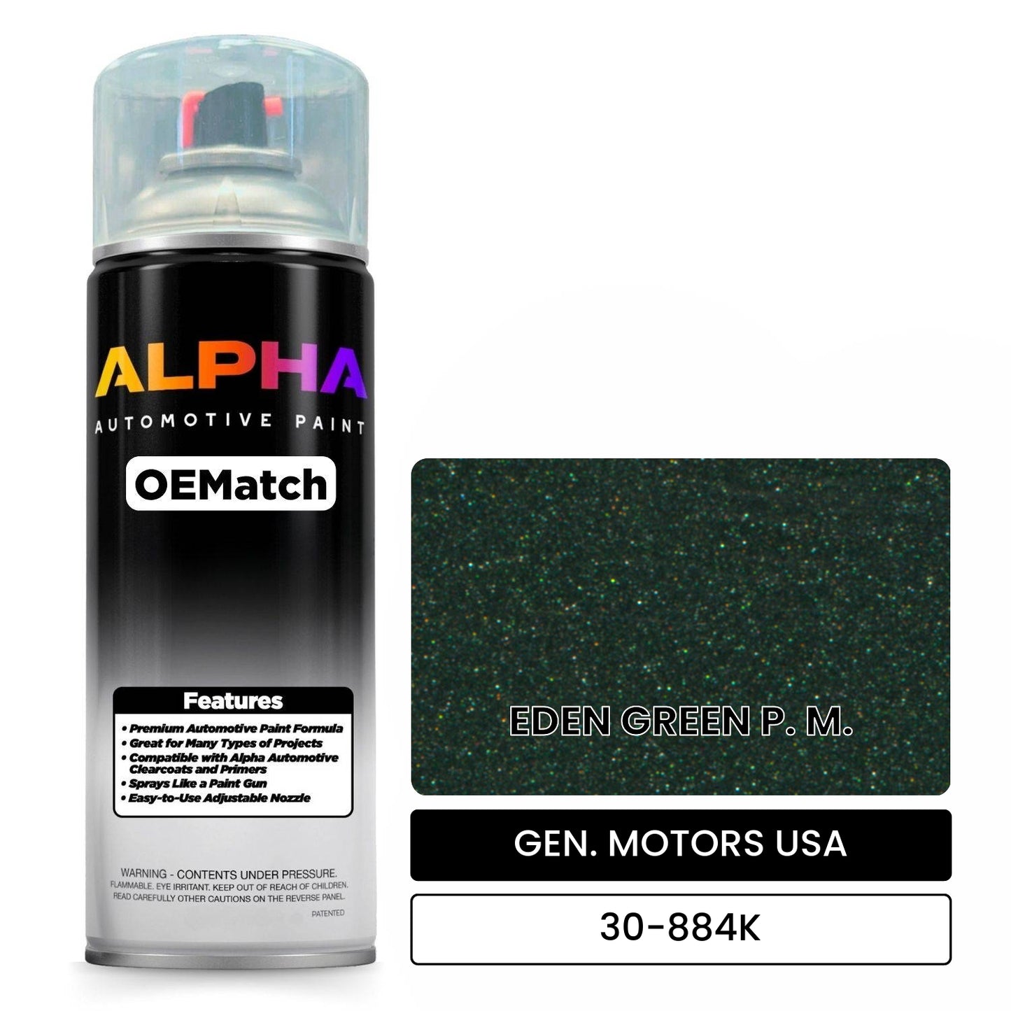 GEN. MOTORS USA EDEN GREEN P. M. 30-884K OEMatch Spraycan