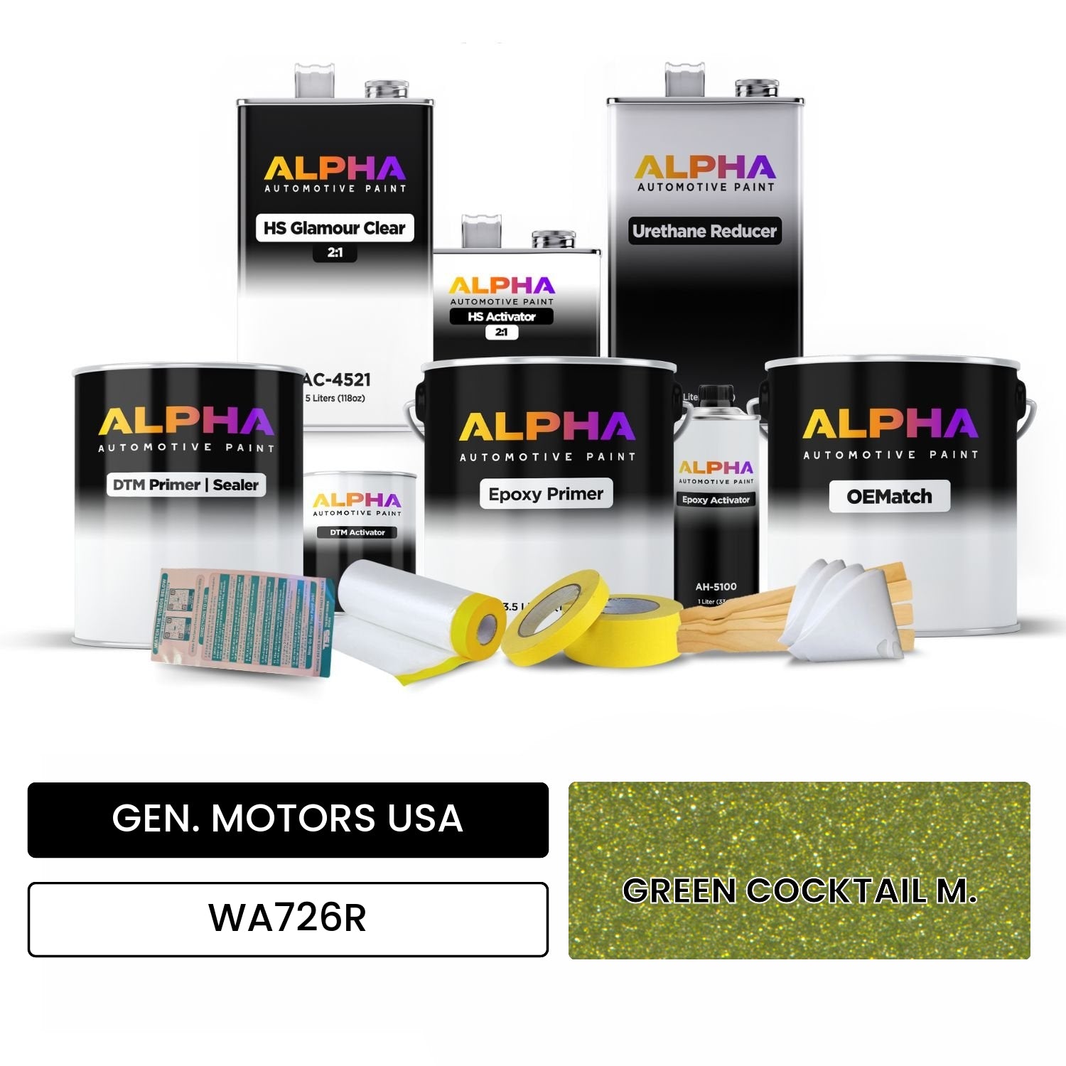 GEN. MOTORS USA GREEN COCKTAIL M. WA726R OEMatch Vehicle Paint Kit