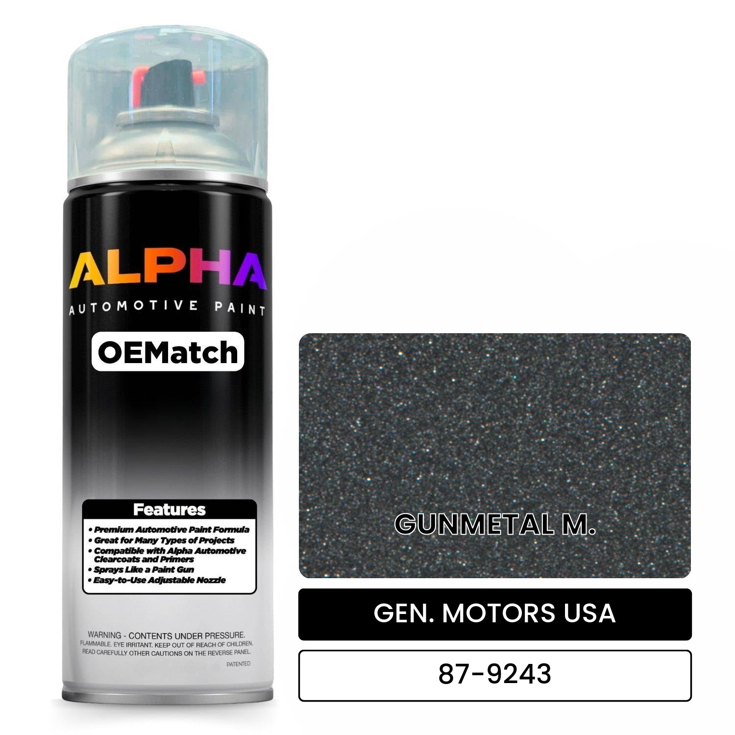 GEN. MOTORS USA GUNMETAL M. 87-9243 OEMatch Spraycan