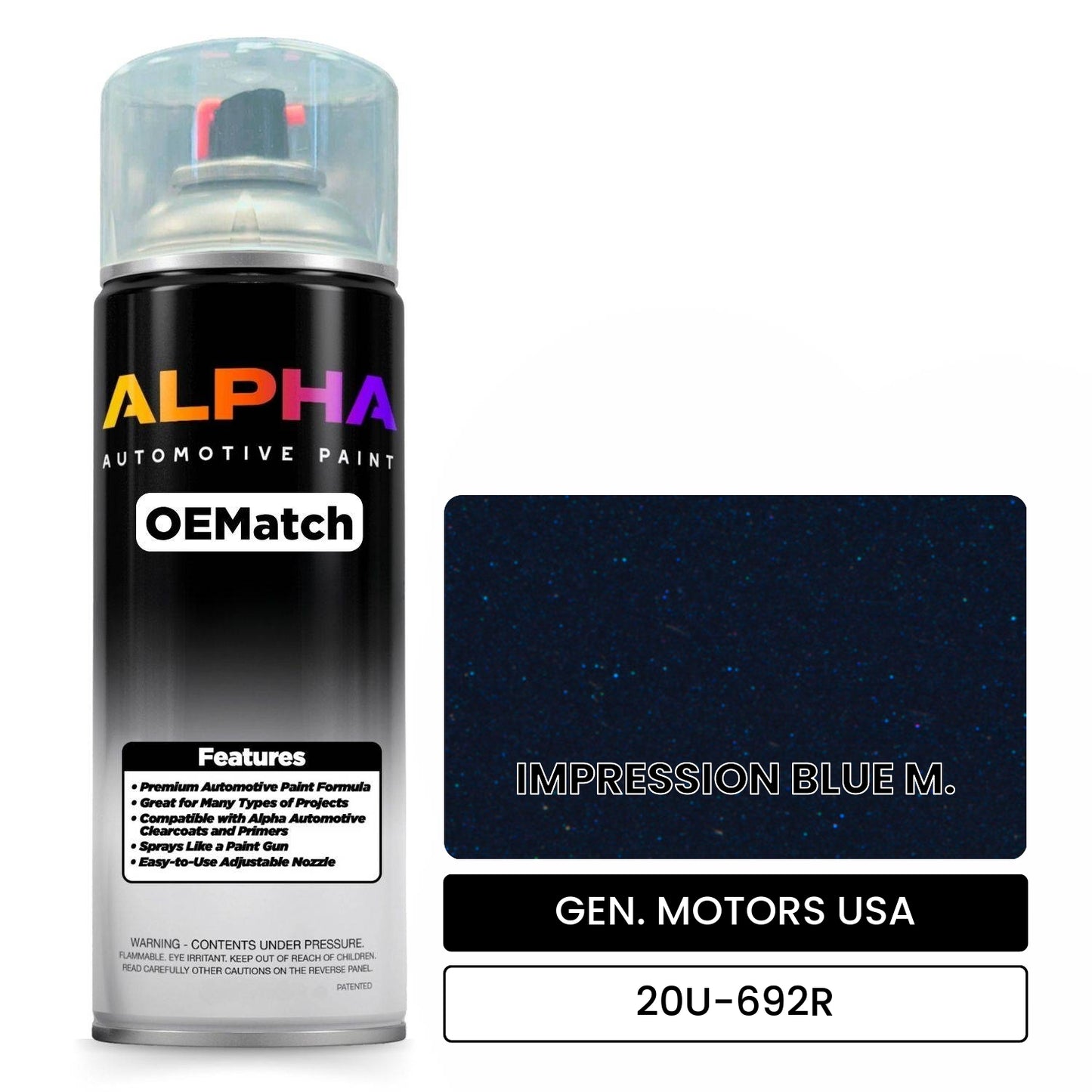 GEN. MOTORS USA IMPRESSION BLUE M. 20U-692R OEMatch Spraycan