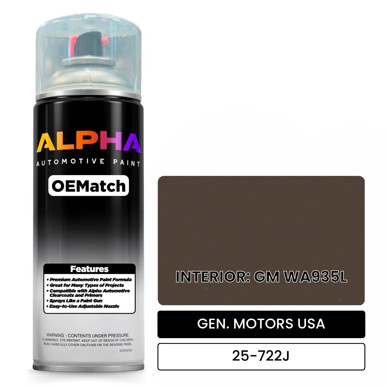 GEN. MOTORS USA INTERIOR: GM WA935L 25-722J OEMatch Spraycan
