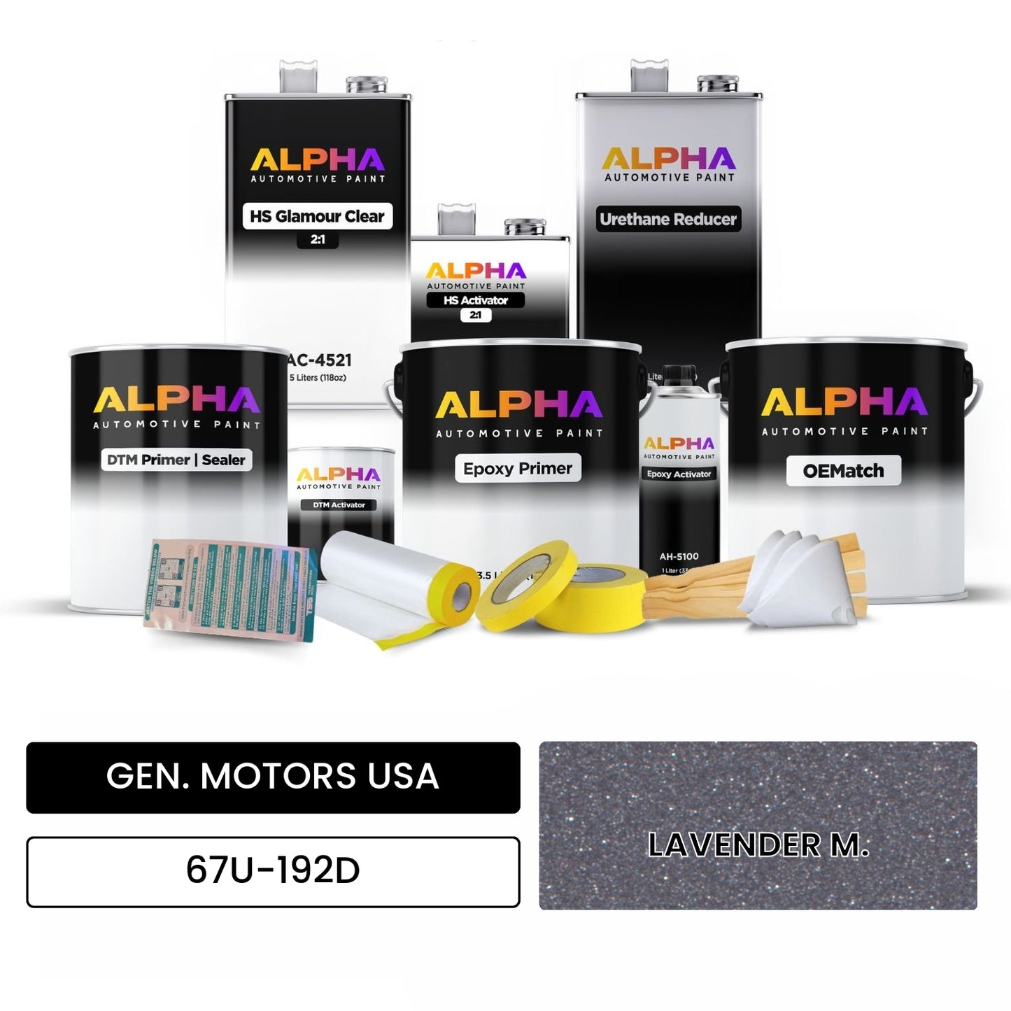 GEN. MOTORS USA LAVENDER M. 67U-192D OEMatch Vehicle Paint Kit